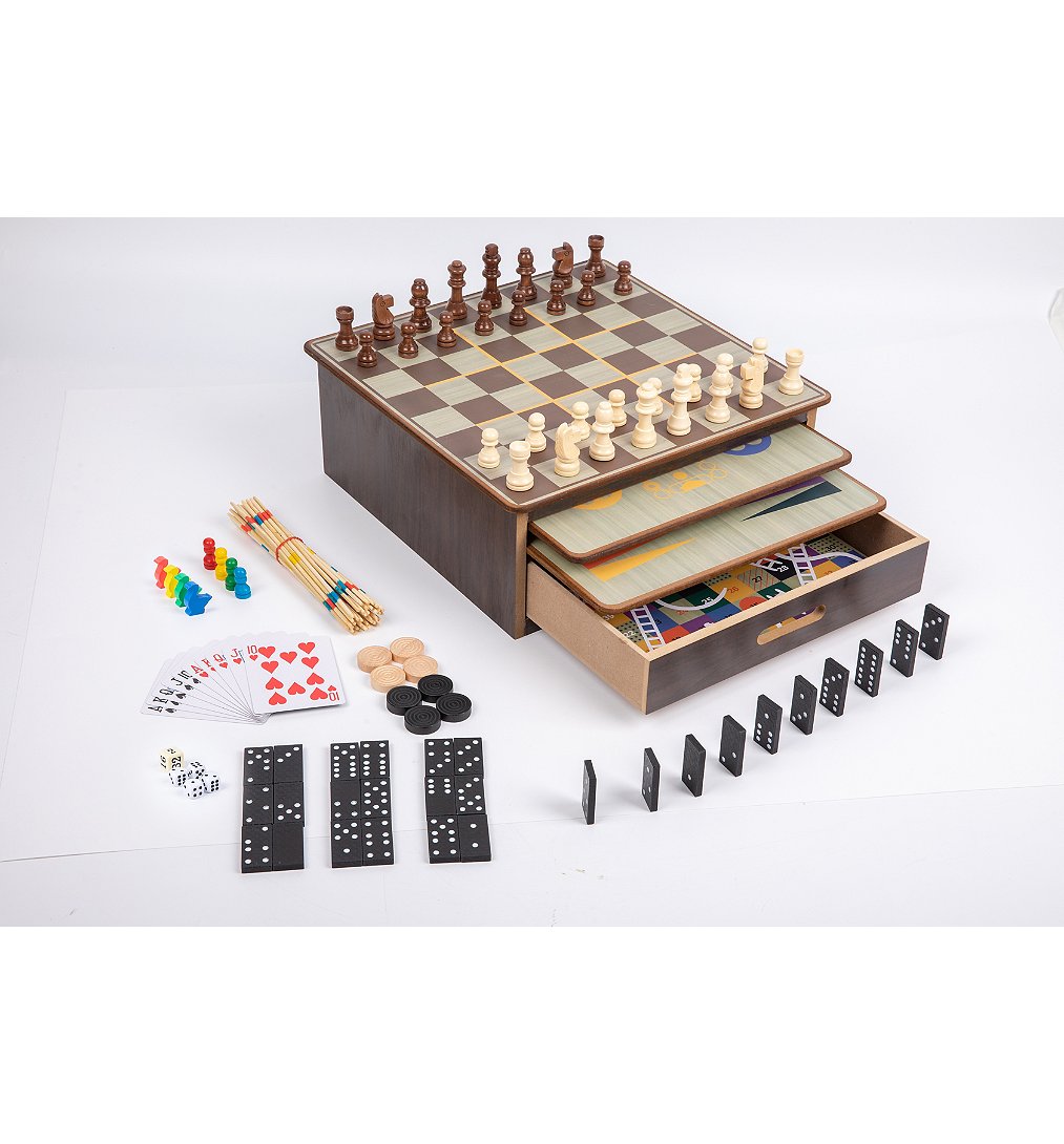 Sélection d’Experts - Kidway - Coffret 10 jeux classiques en bois - Jeux de société - 5 ans et +