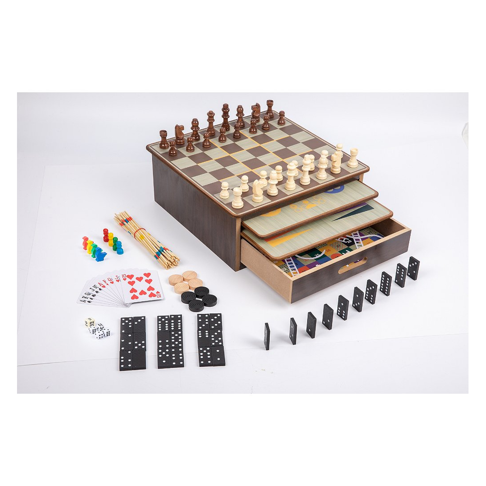 Sélection d’Experts - Kidway - Coffret 10 jeux classiques en bois - Jeux de société - 5 ans et +