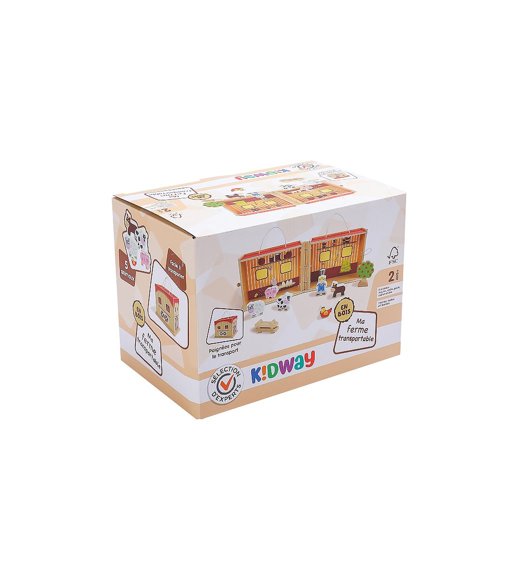 Sélection d’Experts - Kidway - Ma ferme transportable en bois - Eveil 1er âge - 2 ans et +