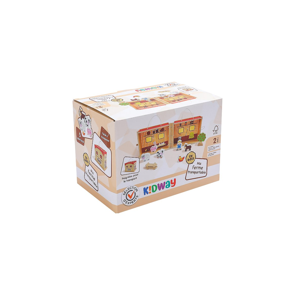 Sélection d’Experts - Kidway - Ma ferme transportable en bois - Eveil 1er âge - 2 ans et +