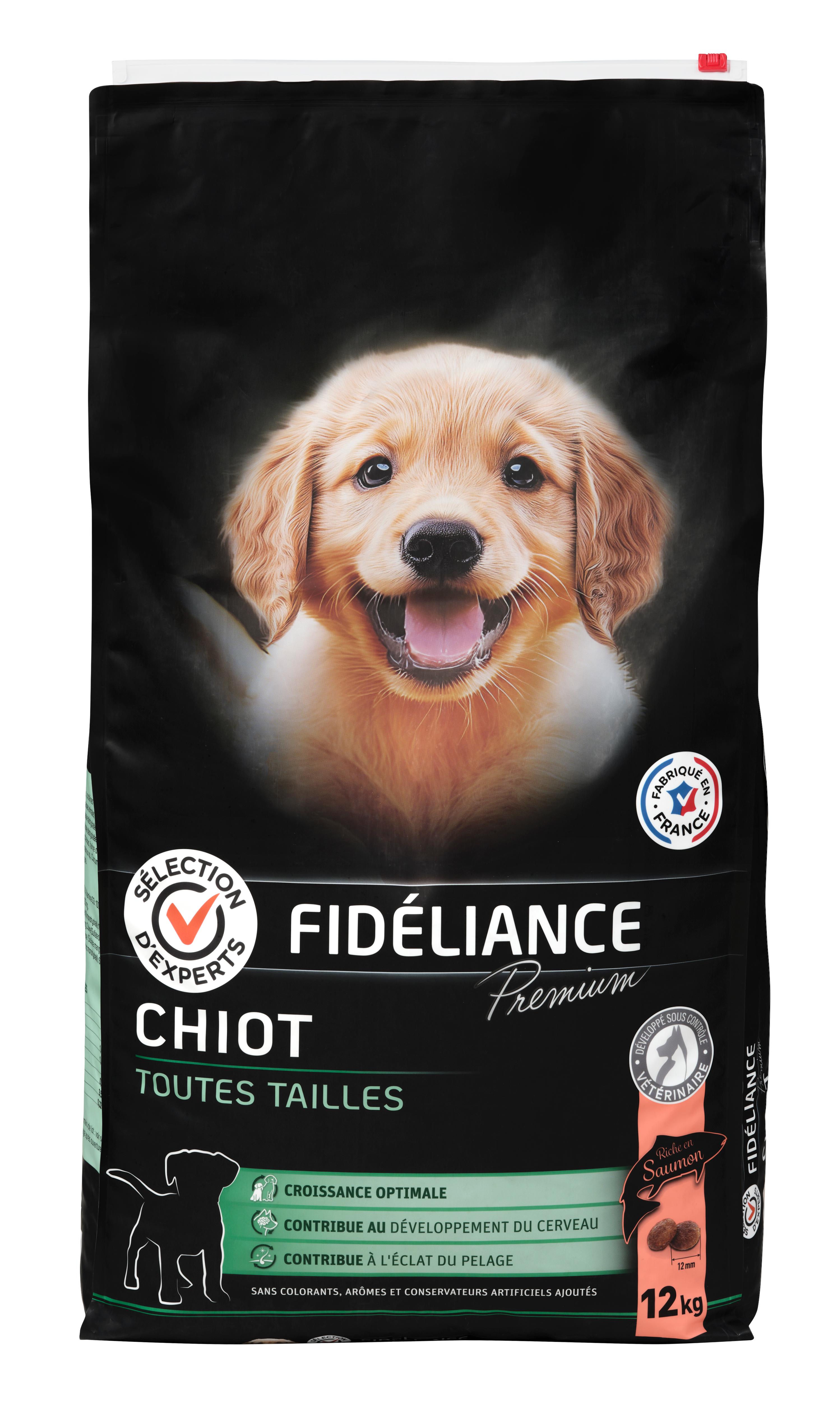 Meilleurs prix pour Croquettes chiot riche en saumon, Toutes tailles, 12kg - Sélection d'Experts - Fidéliance Premium