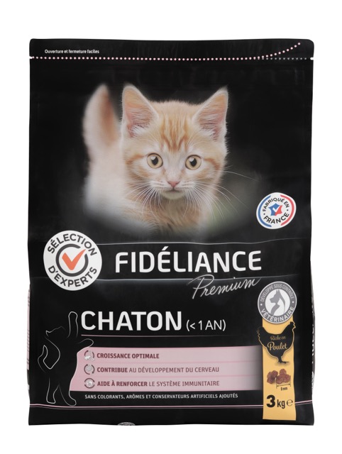 Meilleurs prix pour Croquettes chaton riche en poulet, 3kg - Sélection d'Experts - Fidéliance Premium