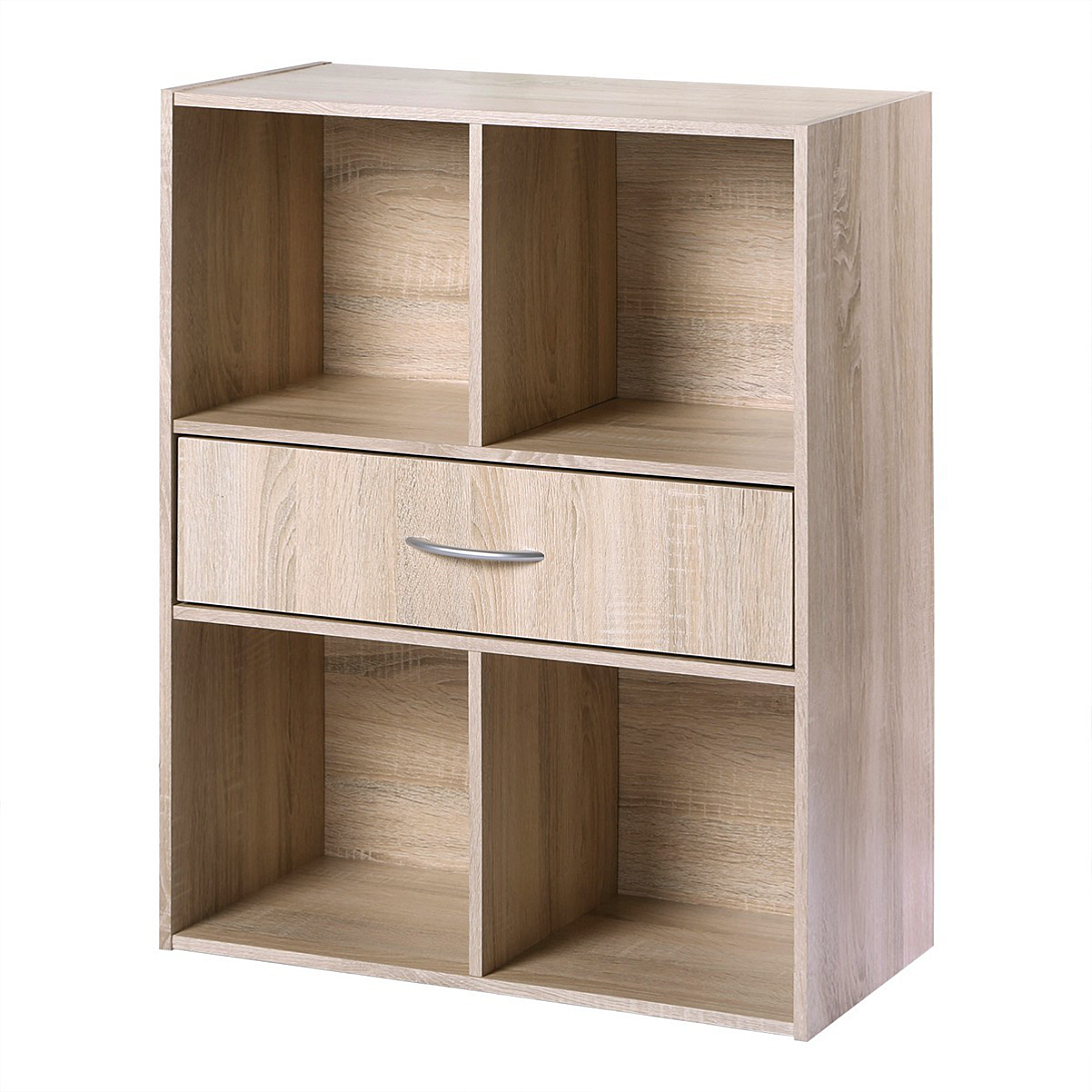 Calicosy Etagère de rangement 4 casiers avec un tiroir