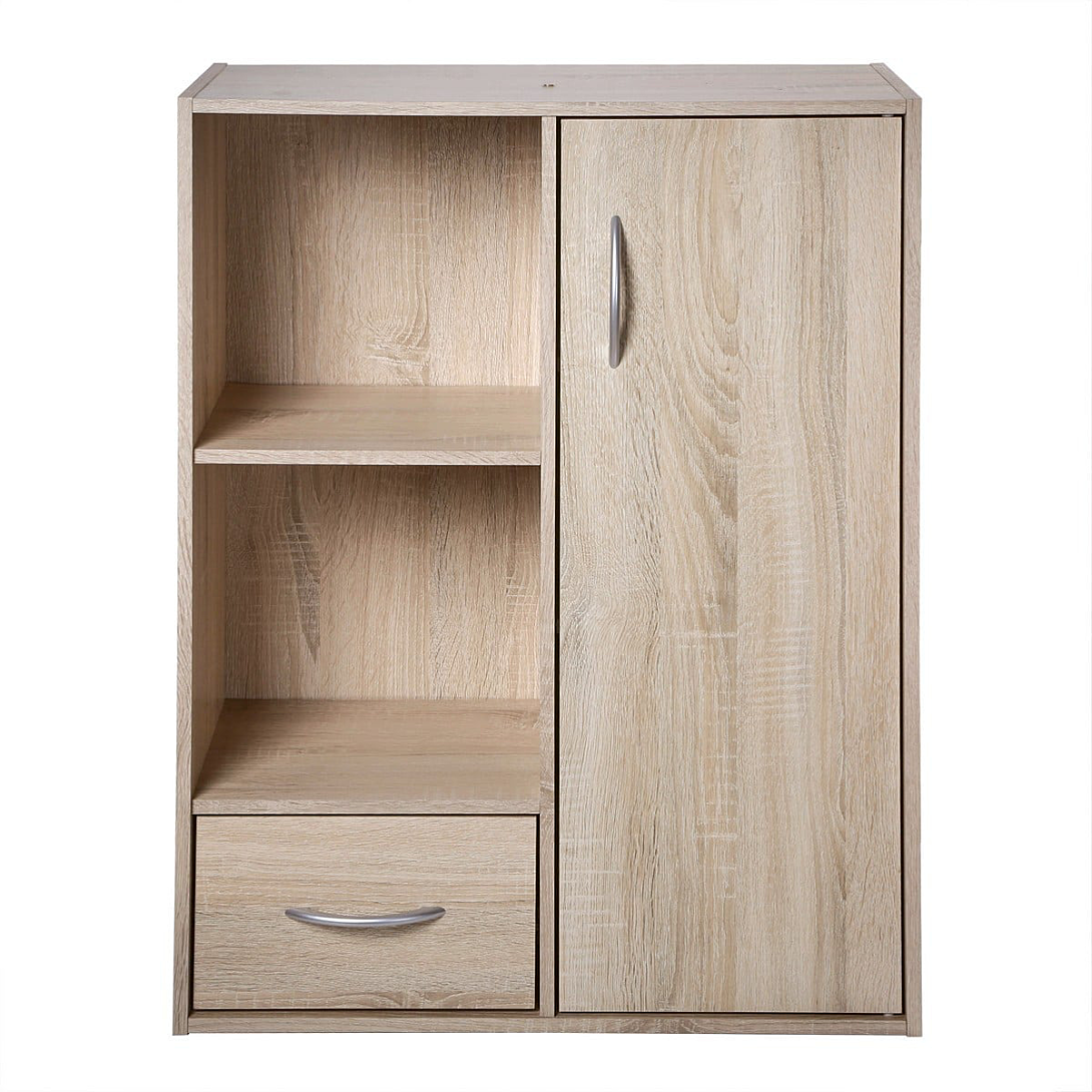 Calicosy Etagère de rangement 2 casiers avec 1 tiroir et 1 placard - L61,5 cm