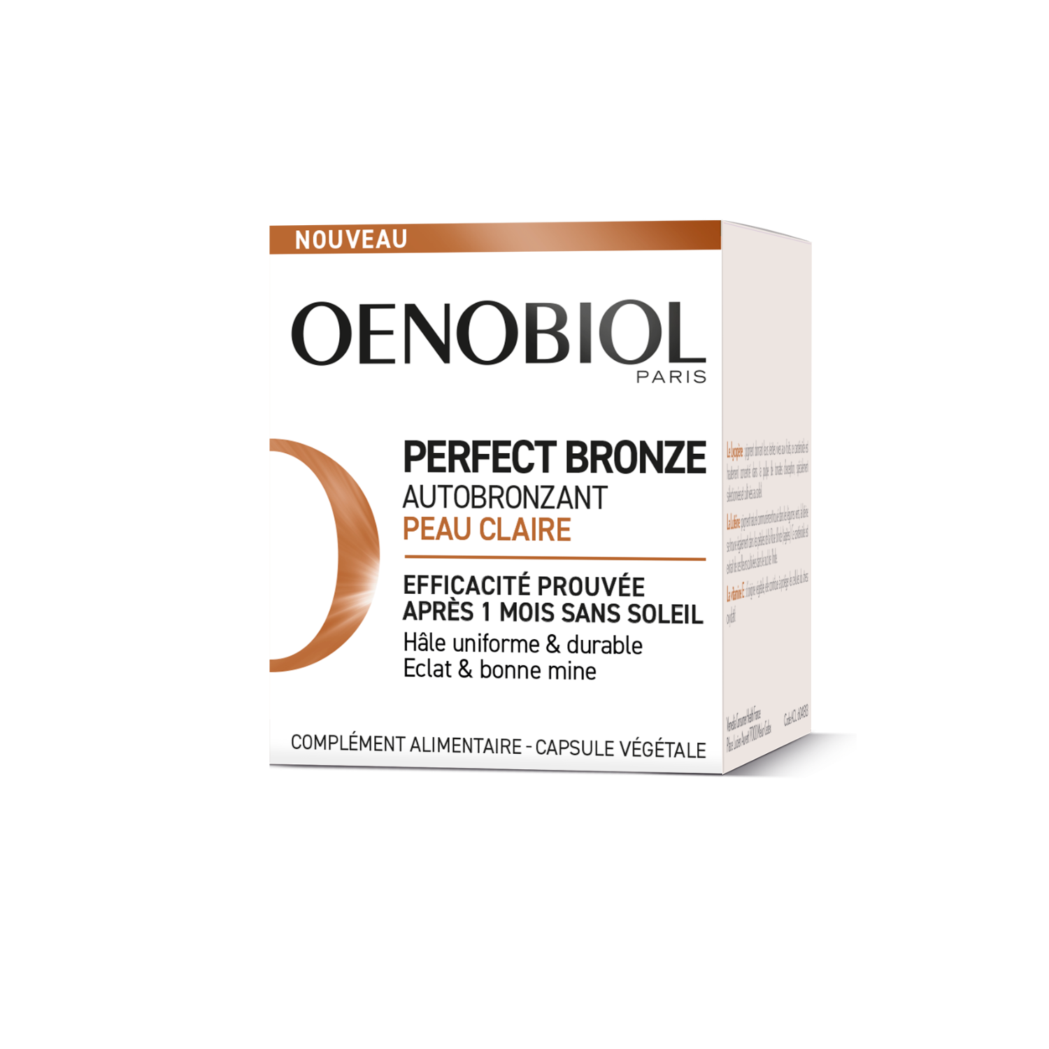 Oenobiol Perfect Bronze Autobronzant Peau Claire 30 Capsules