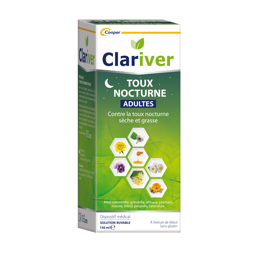 Clariver Toux Nocturne Sèche et Grasse Adultes 150ml