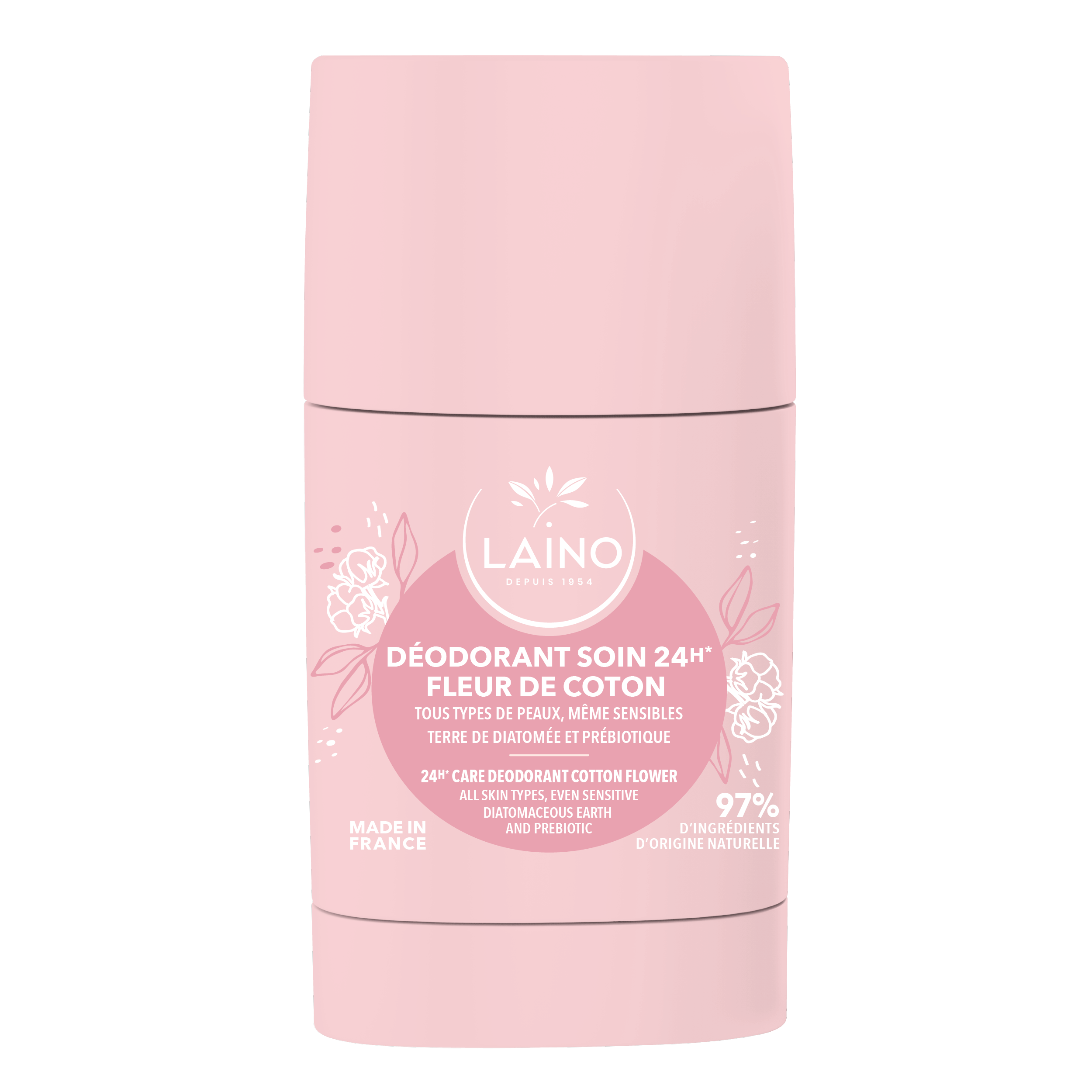Déodorant Solide Fleur Coton Laino Le Pot De 60g
