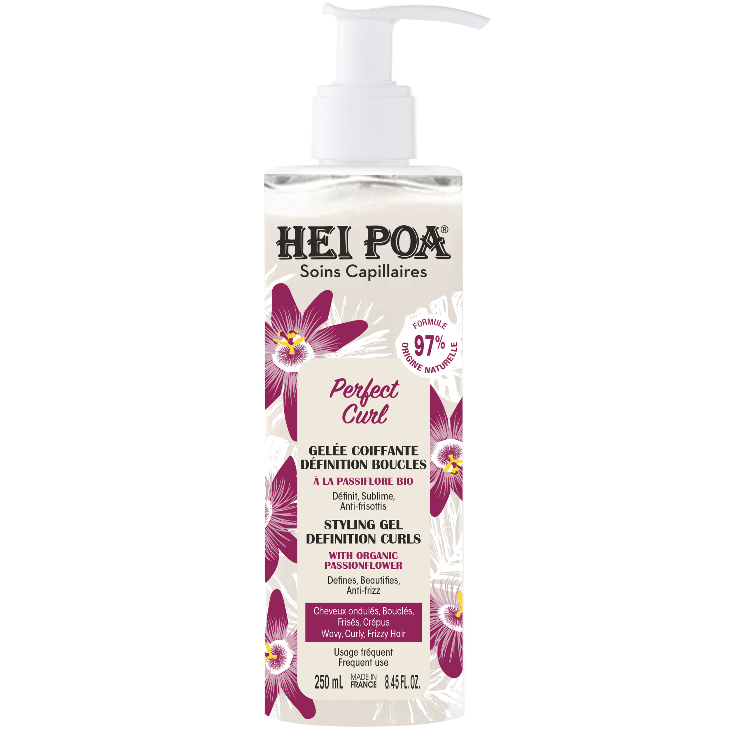 Hei Poa Perfect Curl gel coiffant pour cheveux bouclés 250 ml