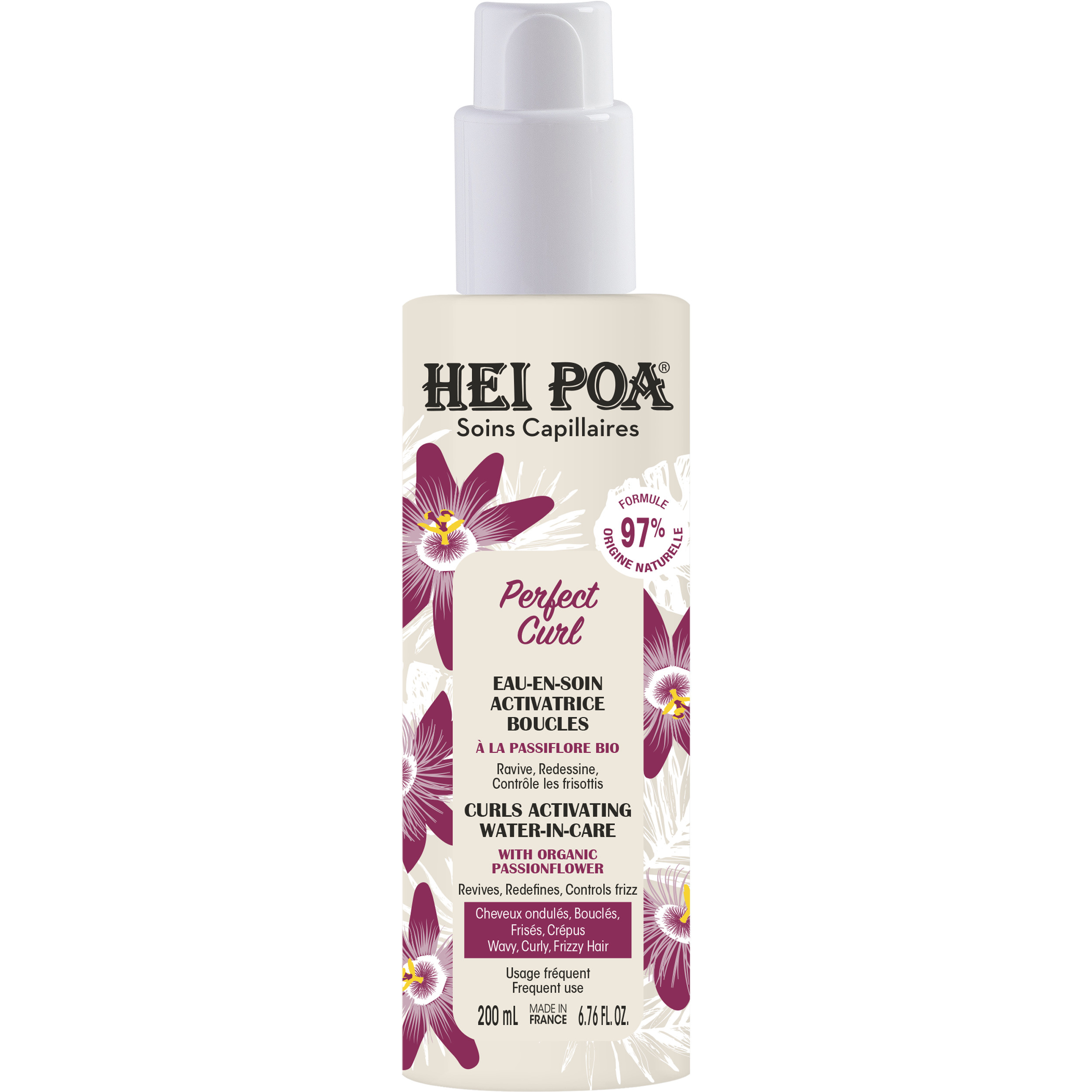 Hei Poa Perfect Curl Eau en Soin Activatrice Boucles Cheveux Texturés 200ml