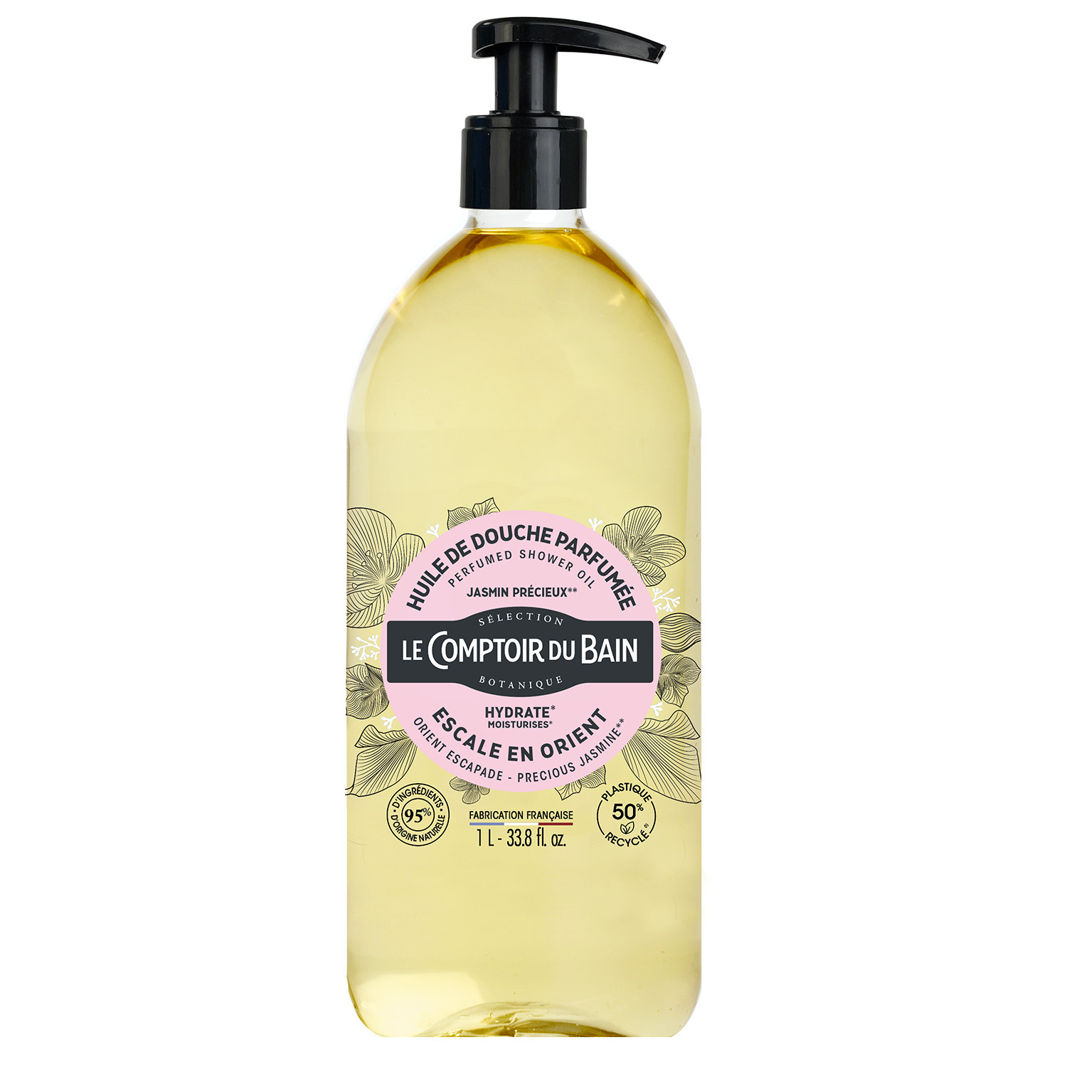 Le Comptoir du Bain Huile Douche Jasmin Flacon 1L