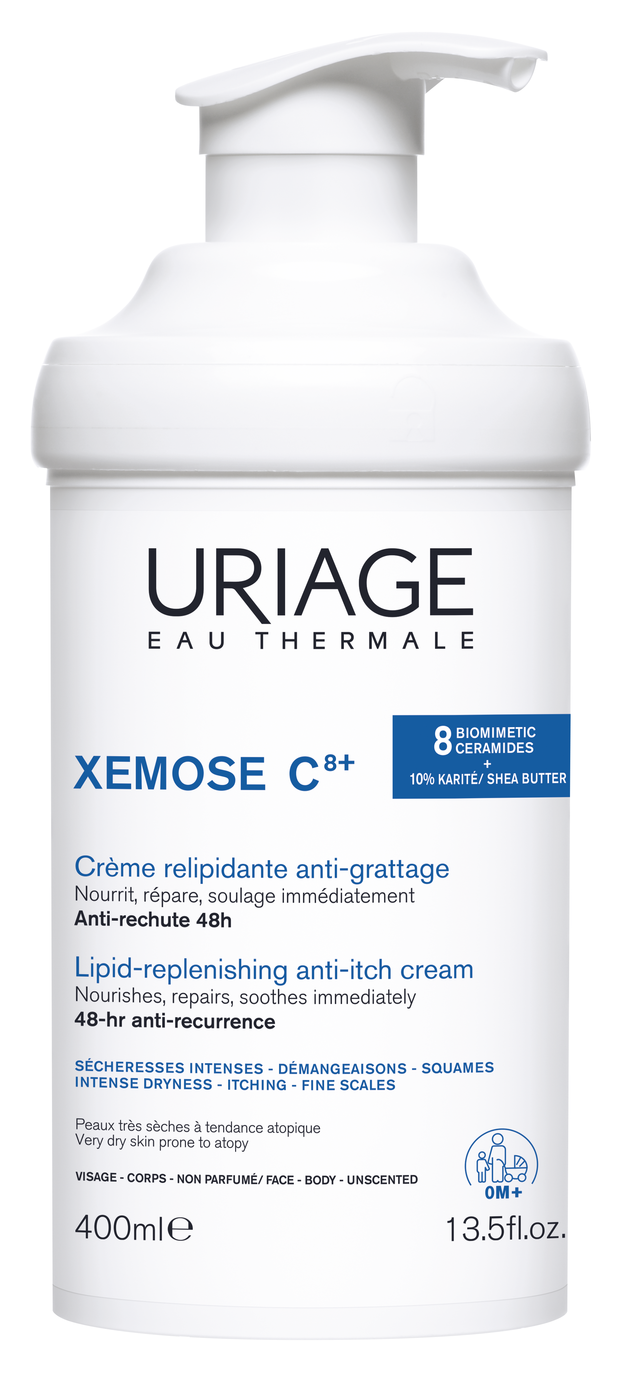 Crème Relipidante Anti irritations Uriage Le Flacon De 400ml - vue 2