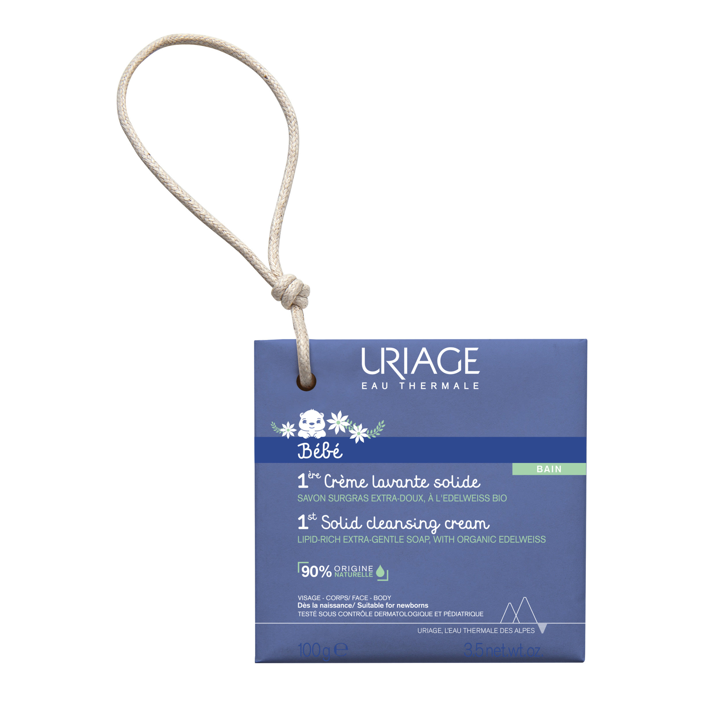 Uriage Bébé 1ere Créme Lavante Solide savon crème pour une peau douce et lisse pour bébé 100 g