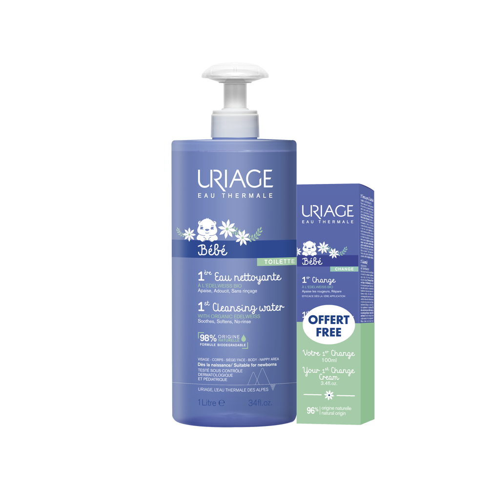Bébé 1ère Eau nettoyante 1L + 1er Change 100ml