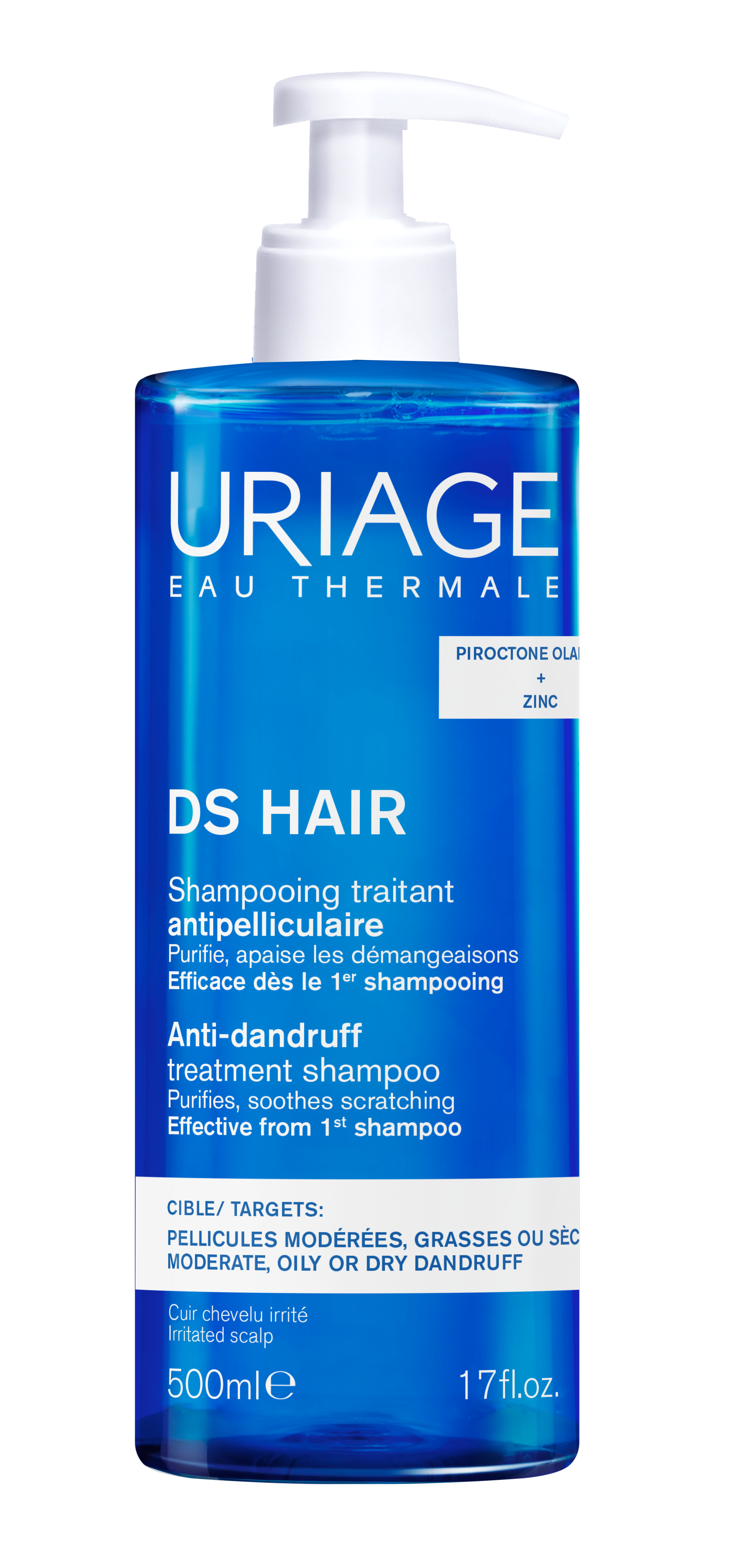 Uriage DS HAIR Shampooing Traitant Antipelliculaire shampoing antipelliculaire pour cuir chevelu irrité 500 ml