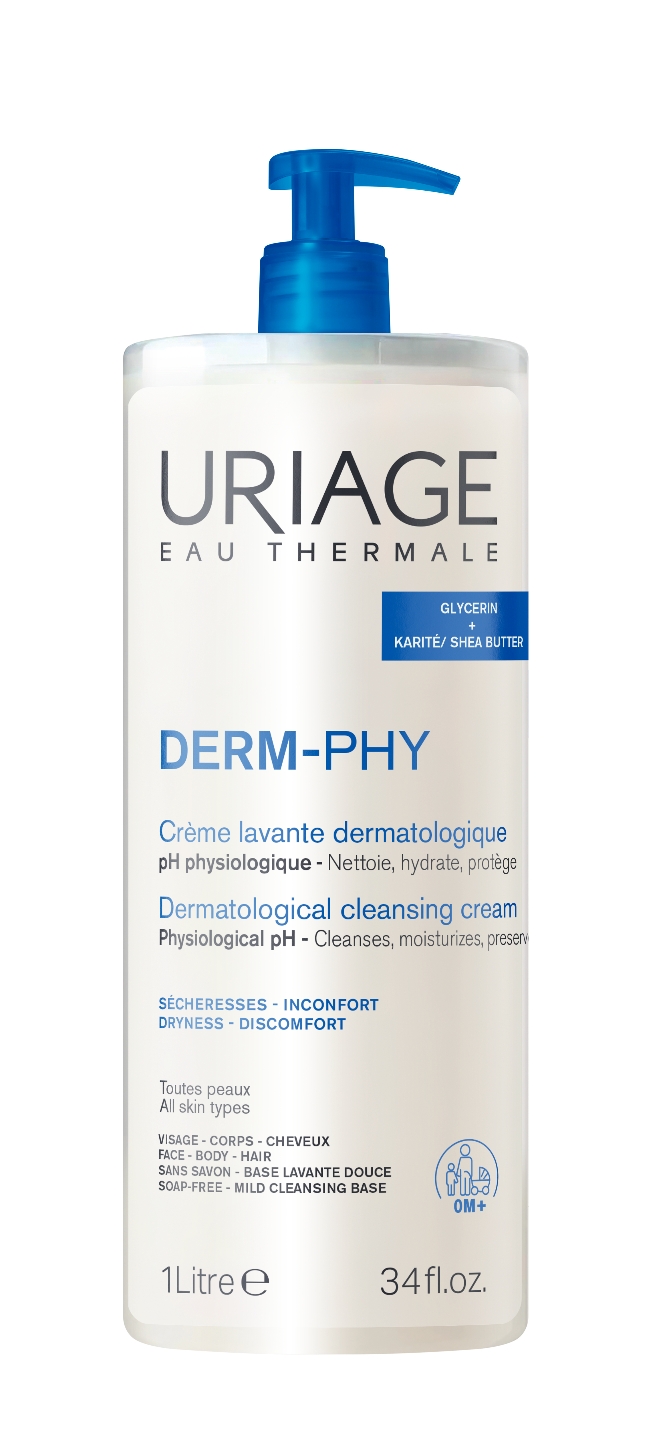 Uriage DERM-PHY Dermatological Cleansing Cream crème de douche hydratante 1000 ml