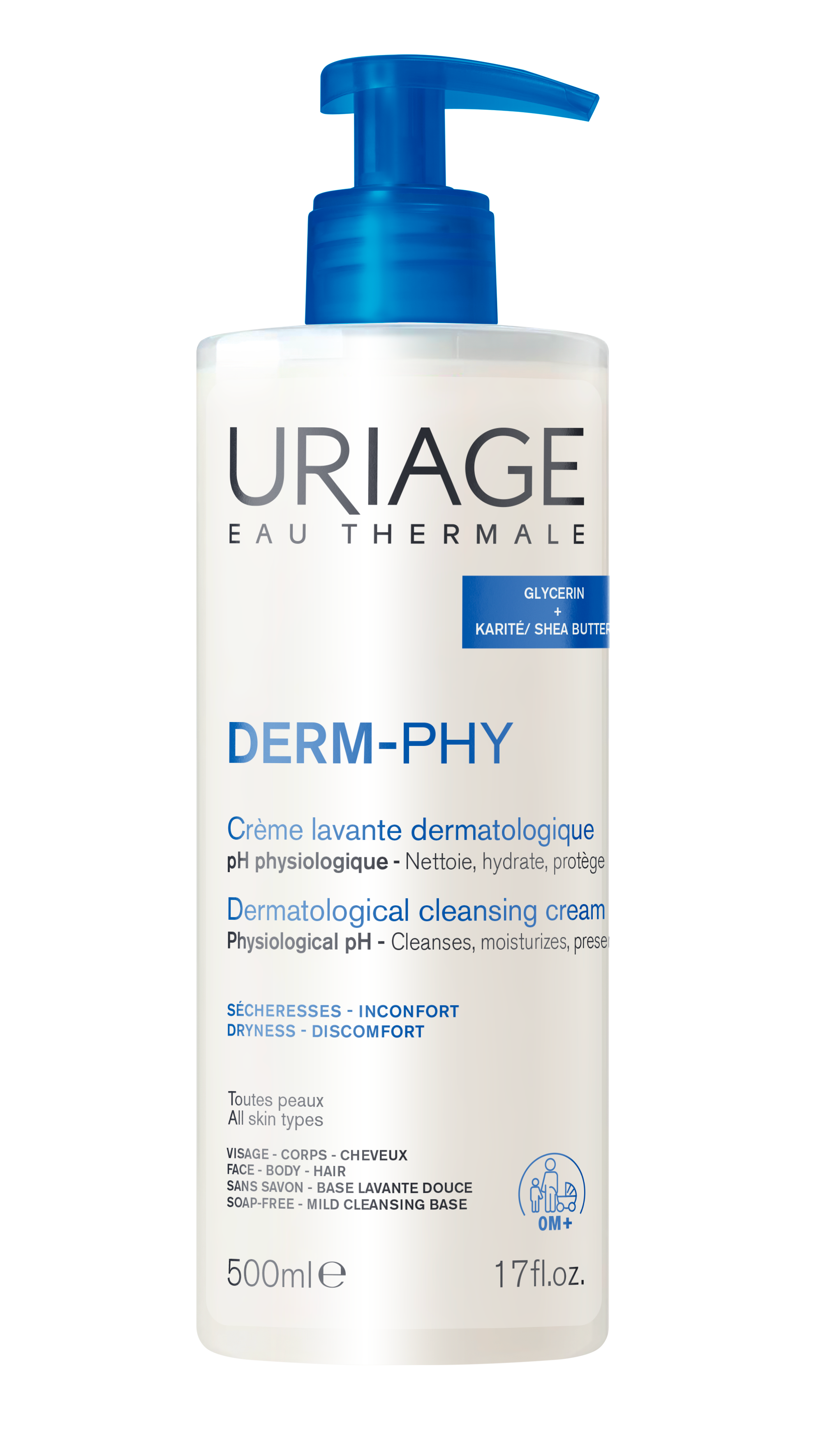 Uriage DERM-PHY Dermatological Cleansing Cream crème de douche hydratante 500 ml