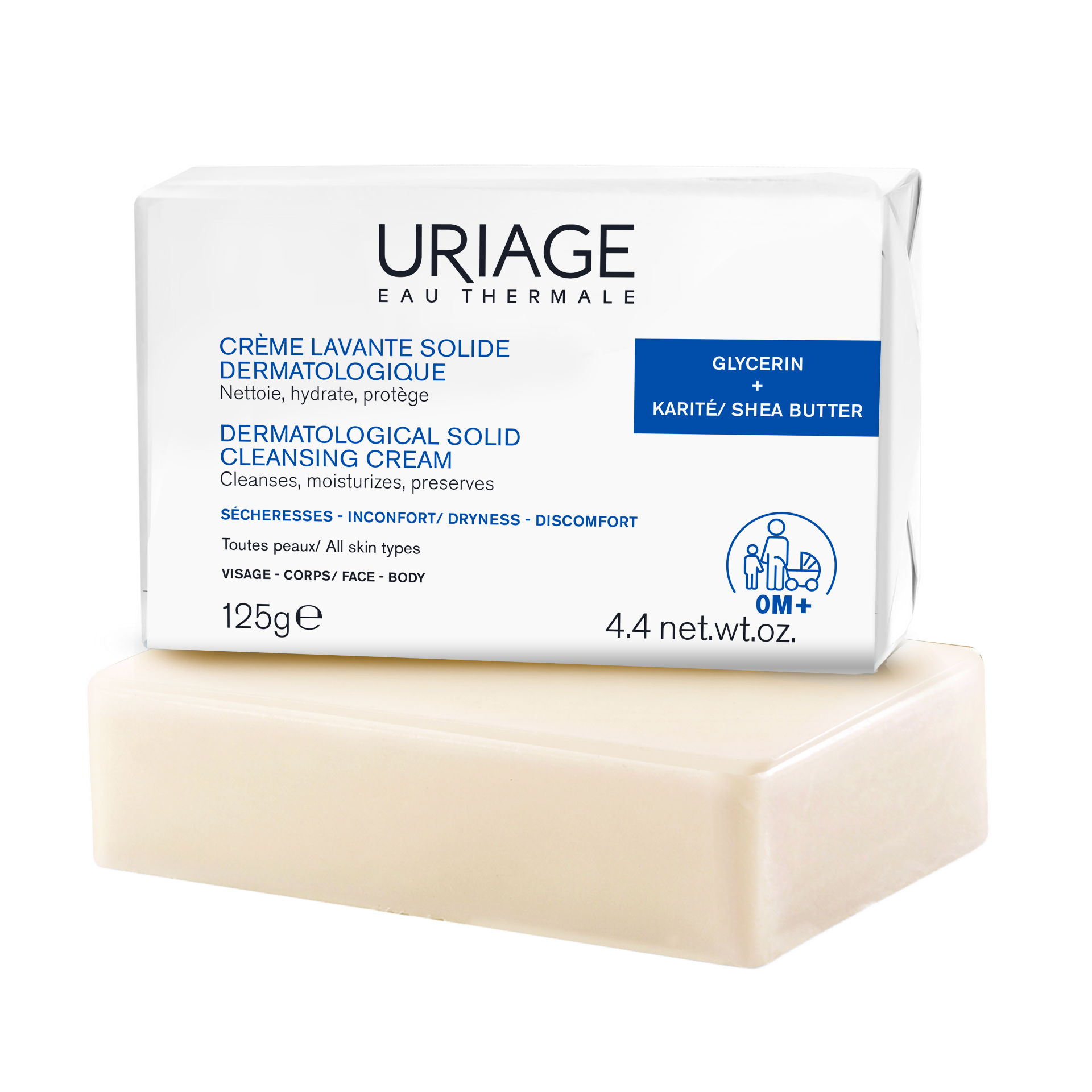 Uriage DERM PHY Dermatological Solid Cleansing Cream crème nettoyante douce 125 g - vue 2