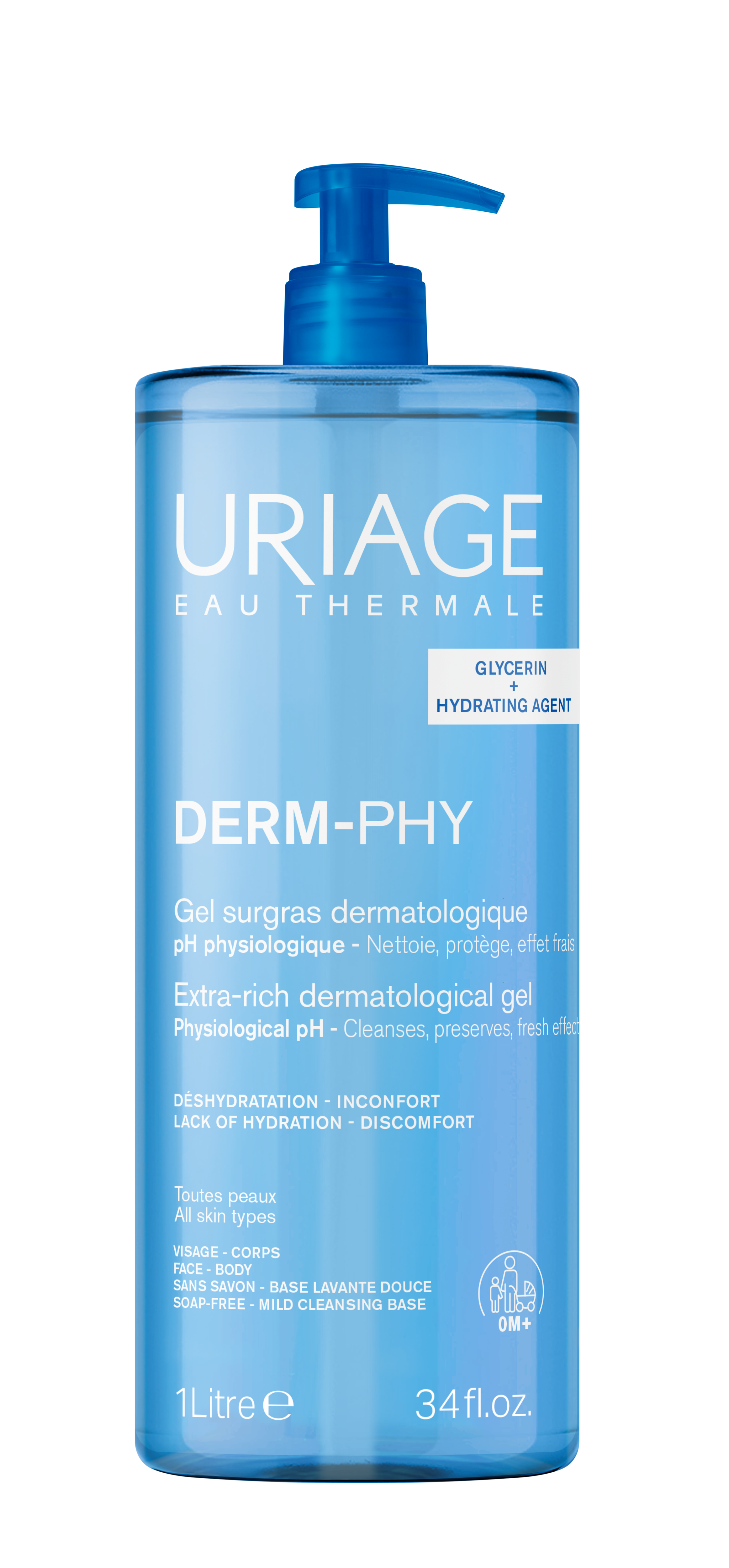 Uriage DERM-PHY Extra Rich Dermatological Gel gel nettoyant doux 1000 ml