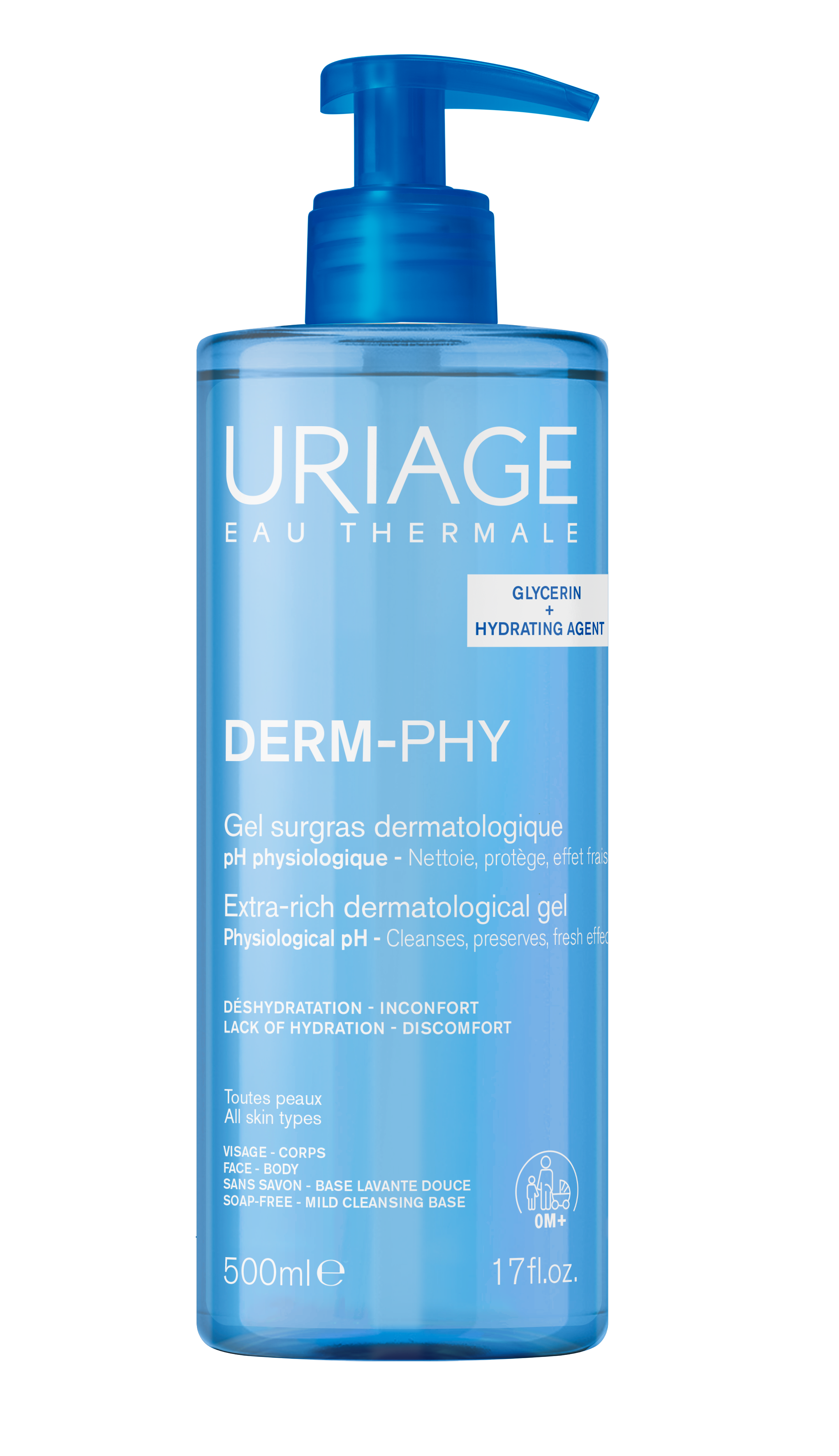 Uriage DERM-PHY Extra Rich Dermatological Gel gel nettoyant doux 500 ml