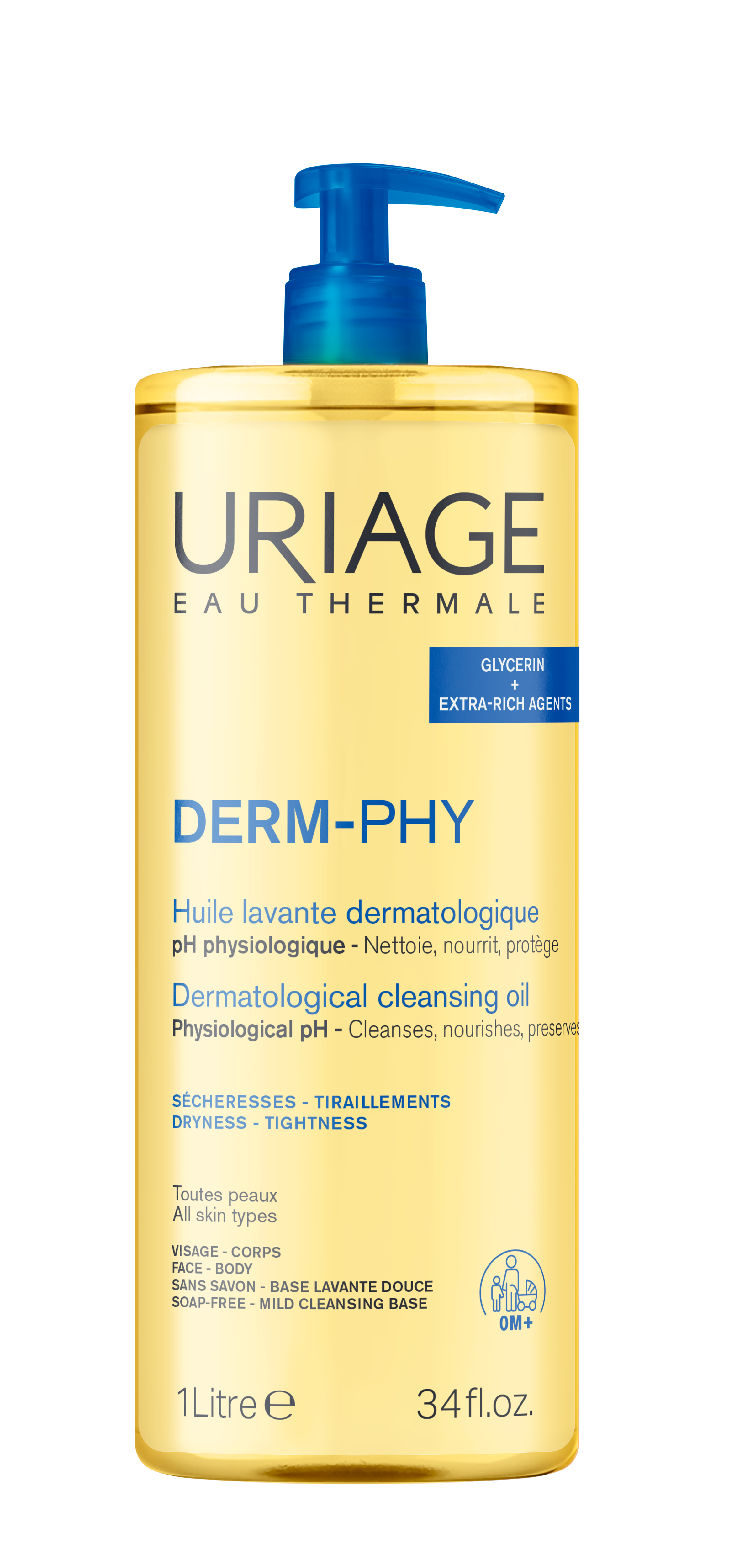 Uriage DERM-PHY Dermatological Cleansing Oil gel de douche nourrissant 1000 ml