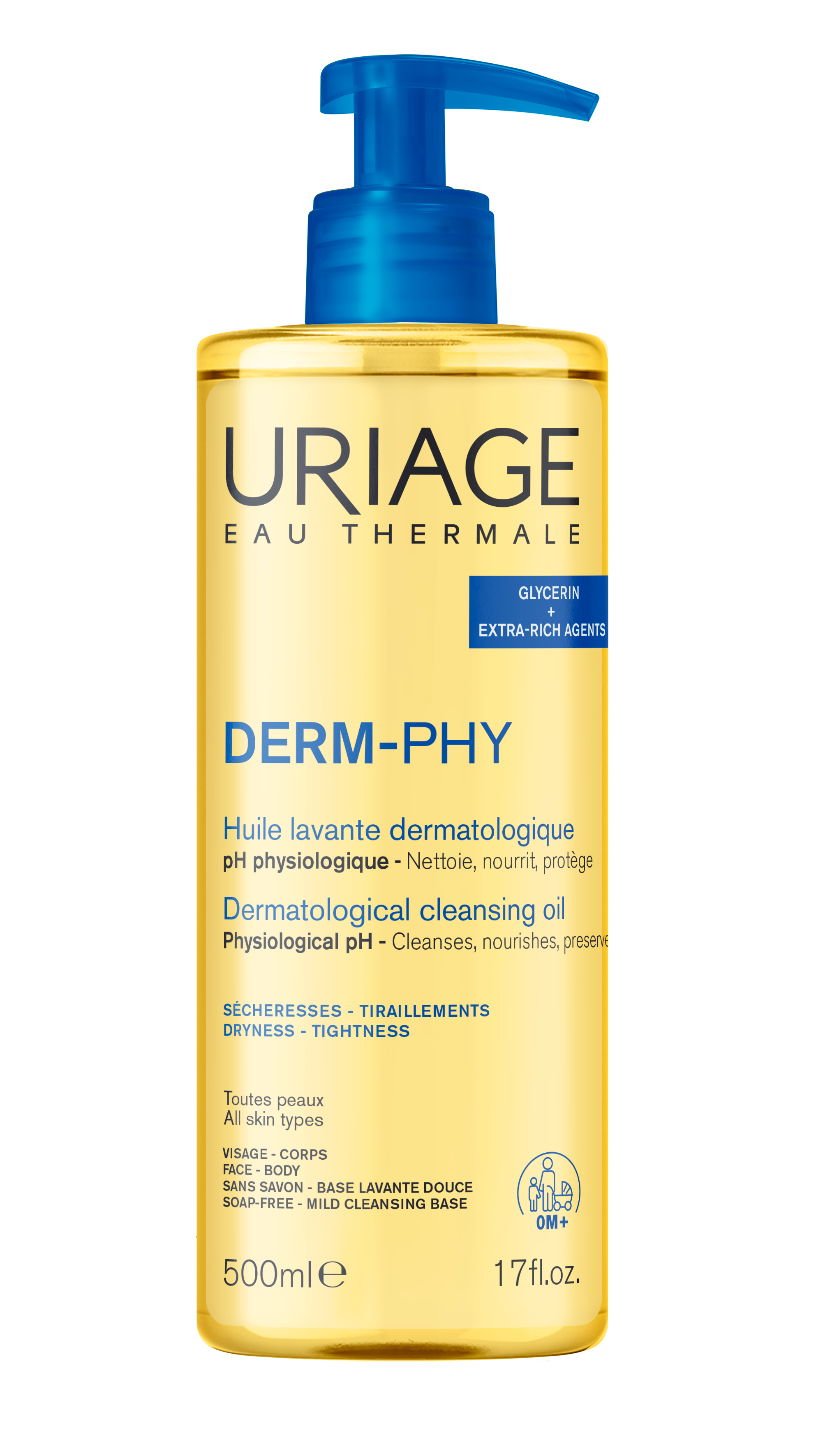 Uriage DERM-PHY Dermatological Cleansing Oil gel de douche nourrissant 500 ml