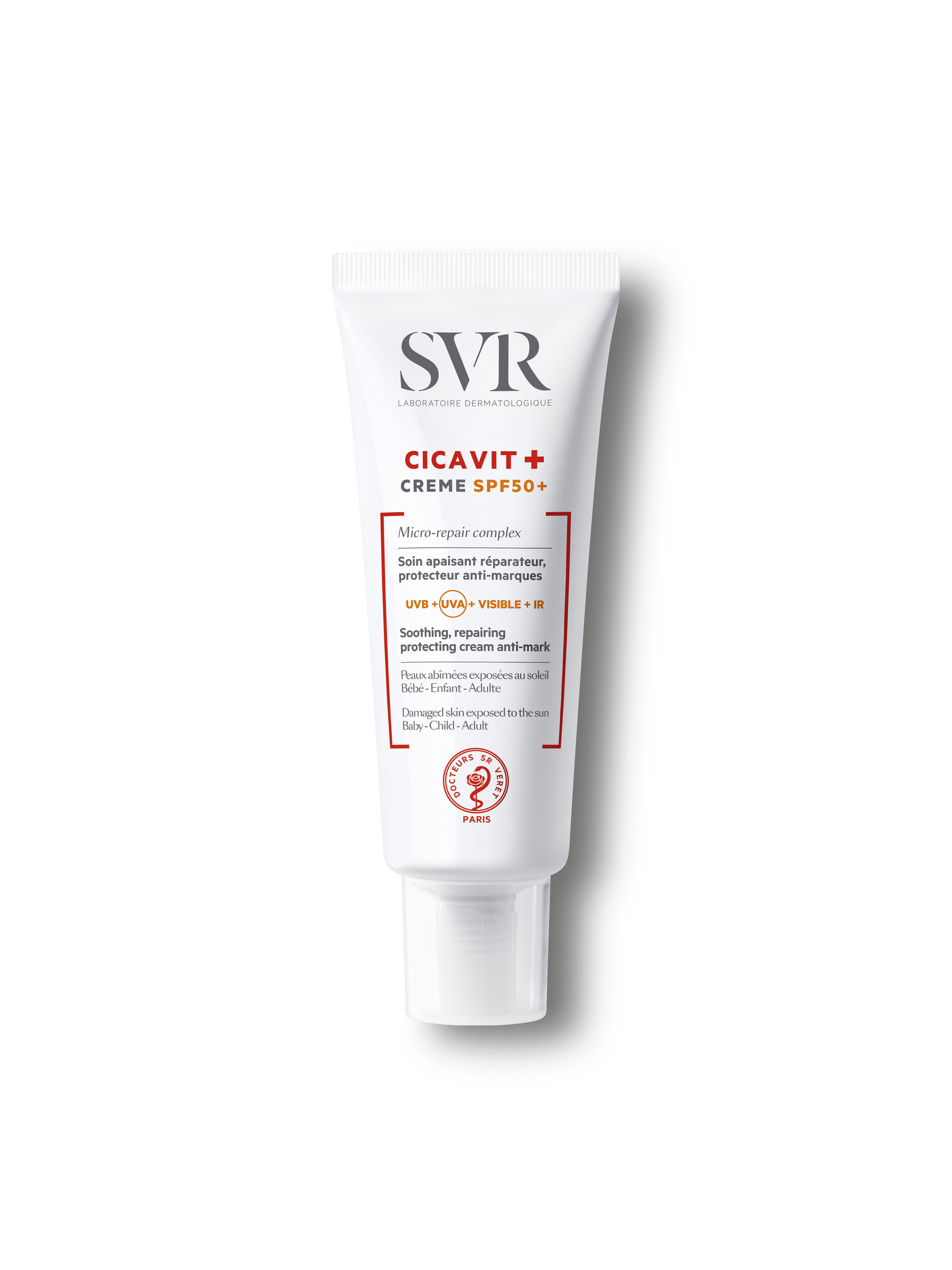 Crème Corps Cicavit + Apaisant Réparateur Anti marque Spf50 Laboratiore Svr Le Tube De 40ml