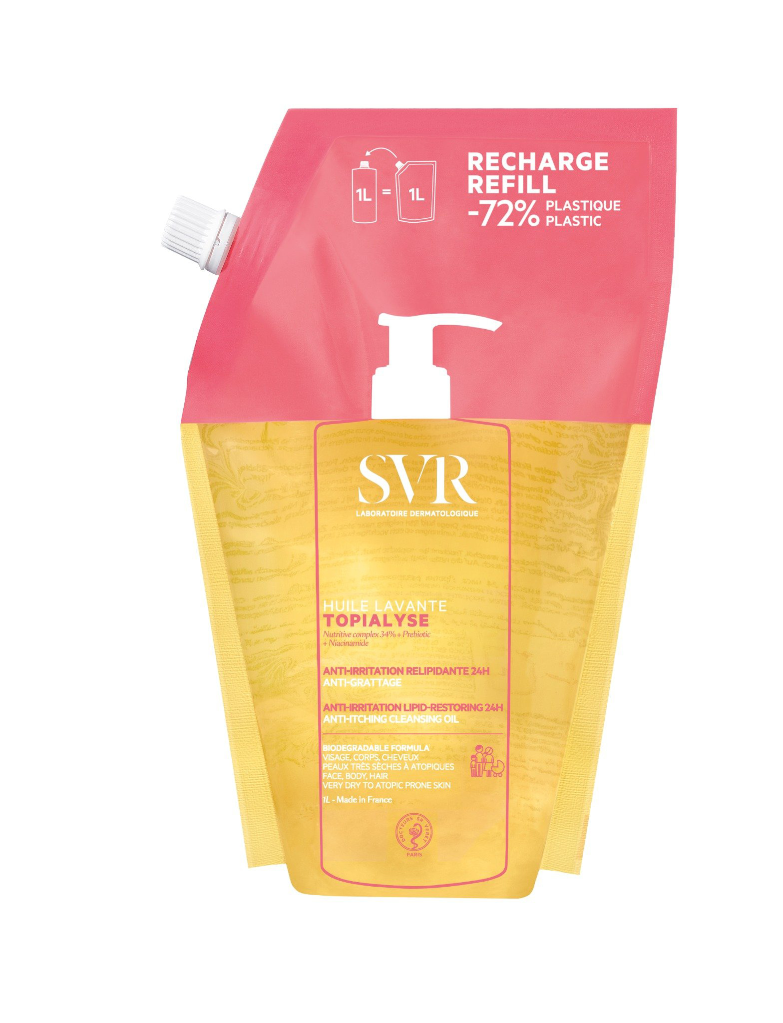 Huile Lavante Topialyse Anti irritation Relipidante 24h Laboratoire Svr 'éco recharge De