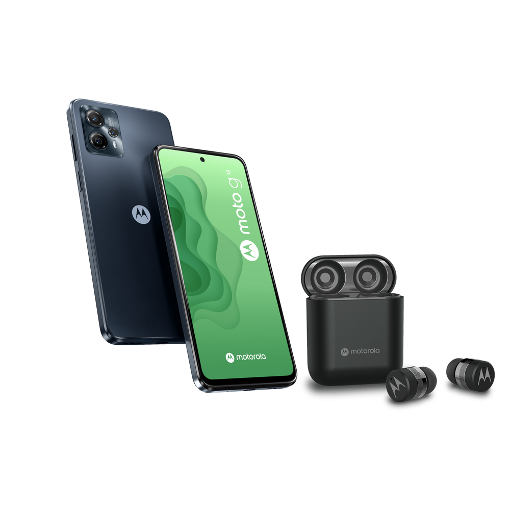 Smartphone Motorola G13 128Go Noir avec écouteurs Motorola Buds 120 Noir