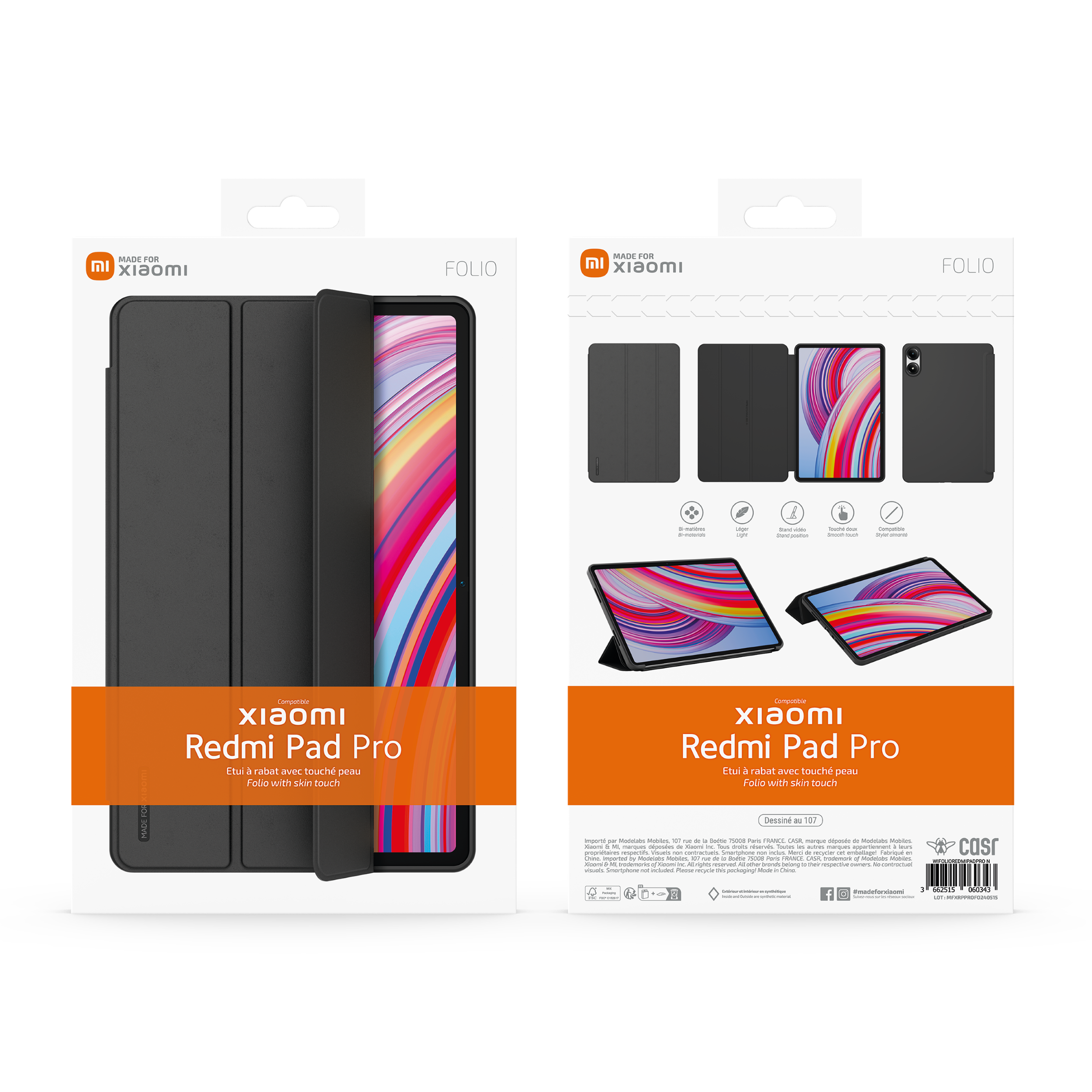 Etui à rabat avec touché peau Made For Xiaomi pour Redmi Pad Pro