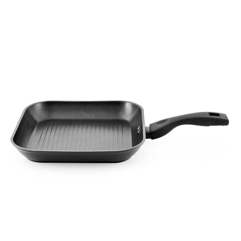 MONIX Solid | Gril Carré 28 cm en Fonte d'Aluminium avec Antiadhésif Innovations sans PFOA, Compatibles Toutes Sources de Chaleur