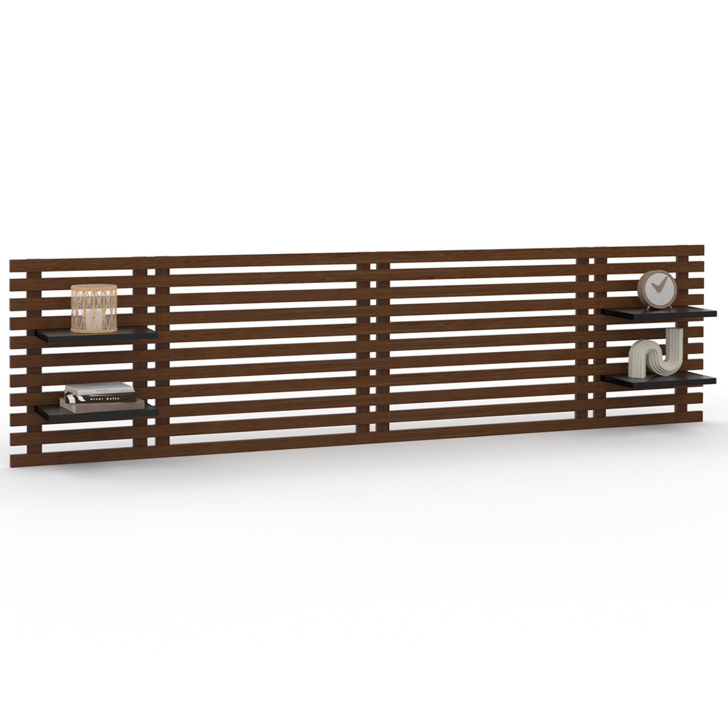 Idmarket - Tête de lit suspendue 240 cm - 5 lattes en pin vernis