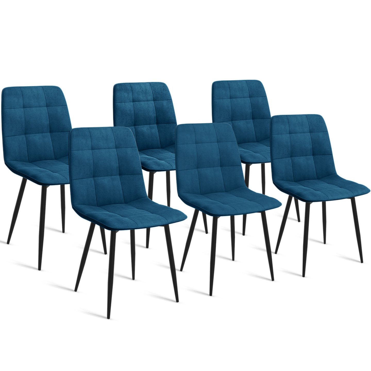 Lot de 6 chaises mila en pu marron vintage pour salle à manger