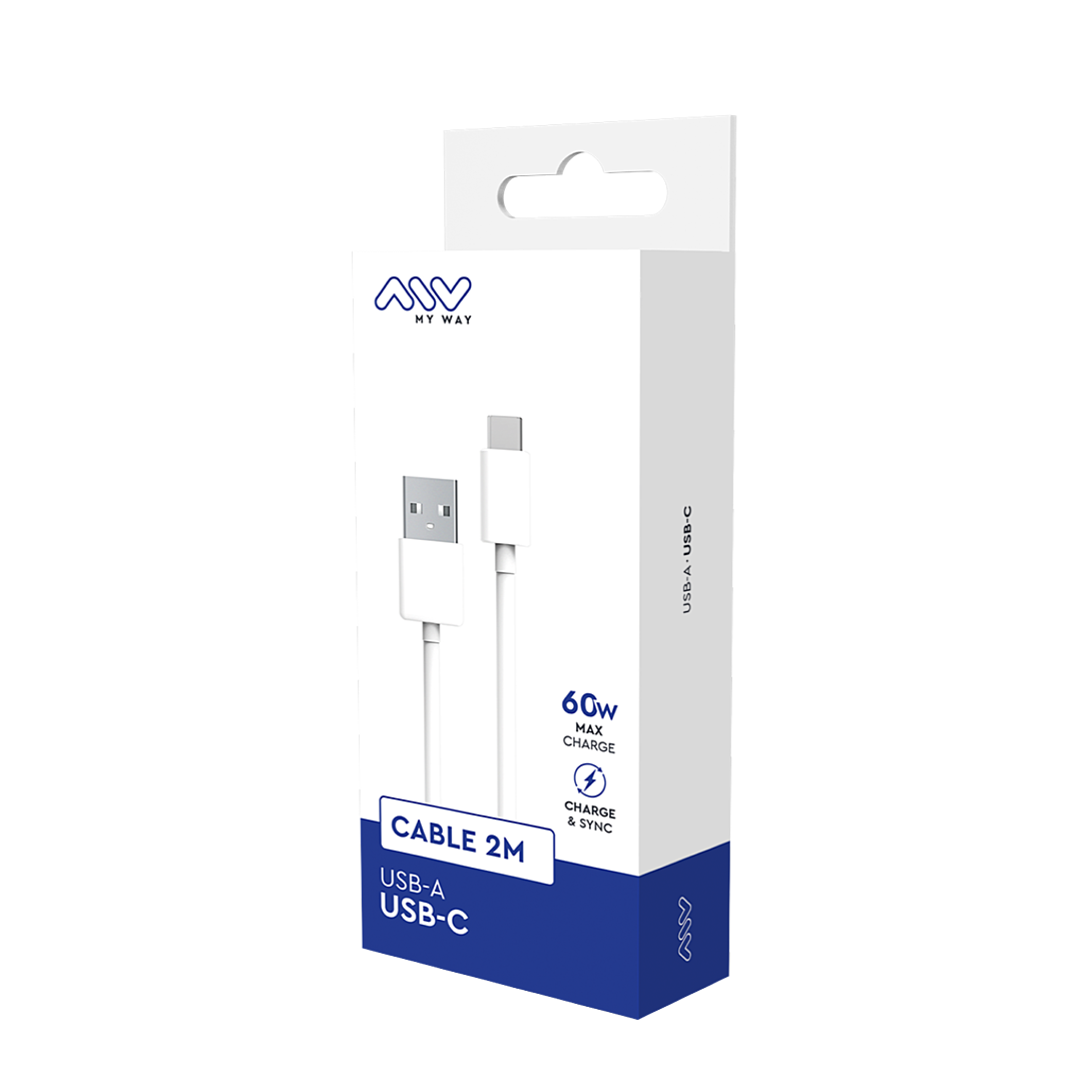MYWAY CABLE USB A USB C 2M - vue 3