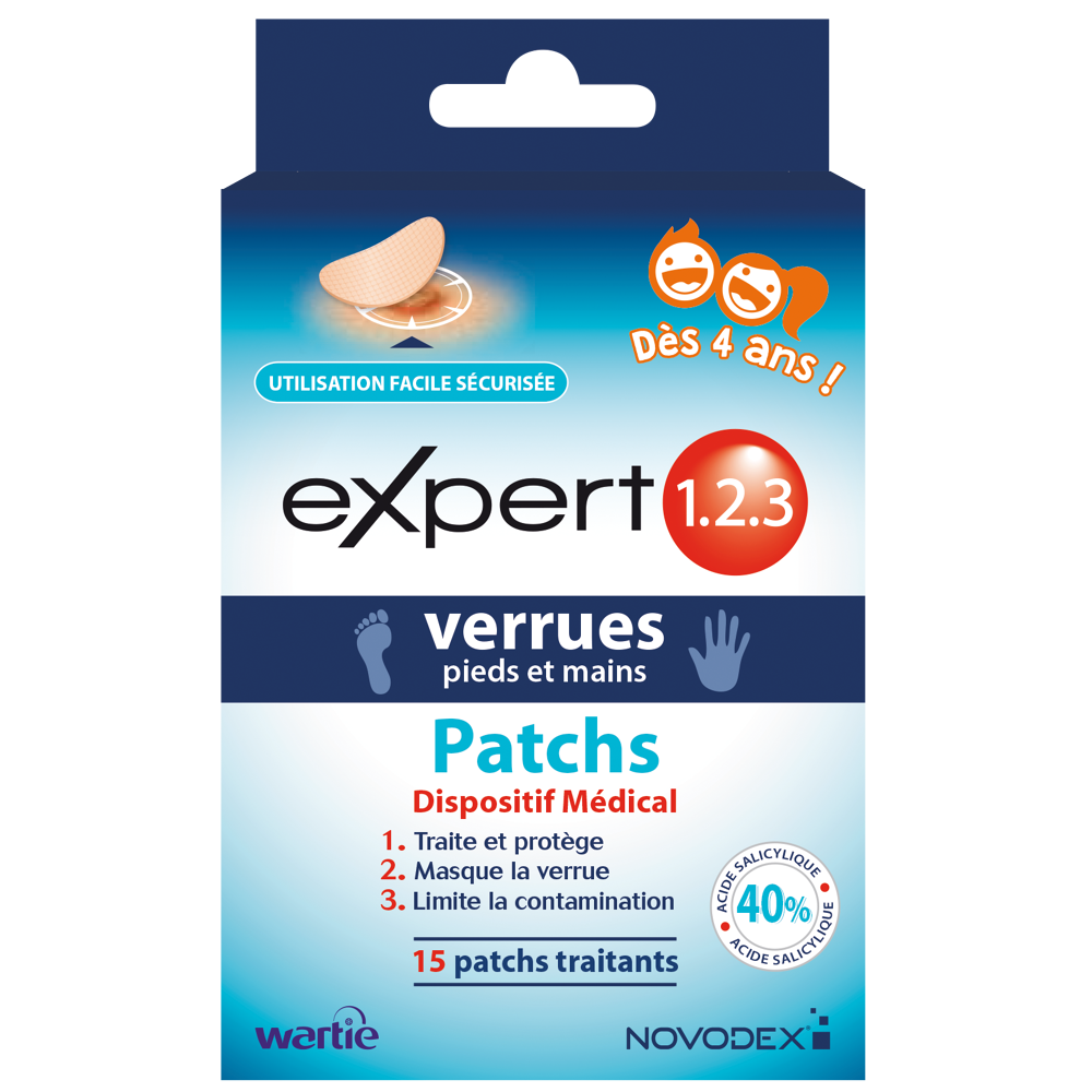 Verrues pieds mains 15 patchs