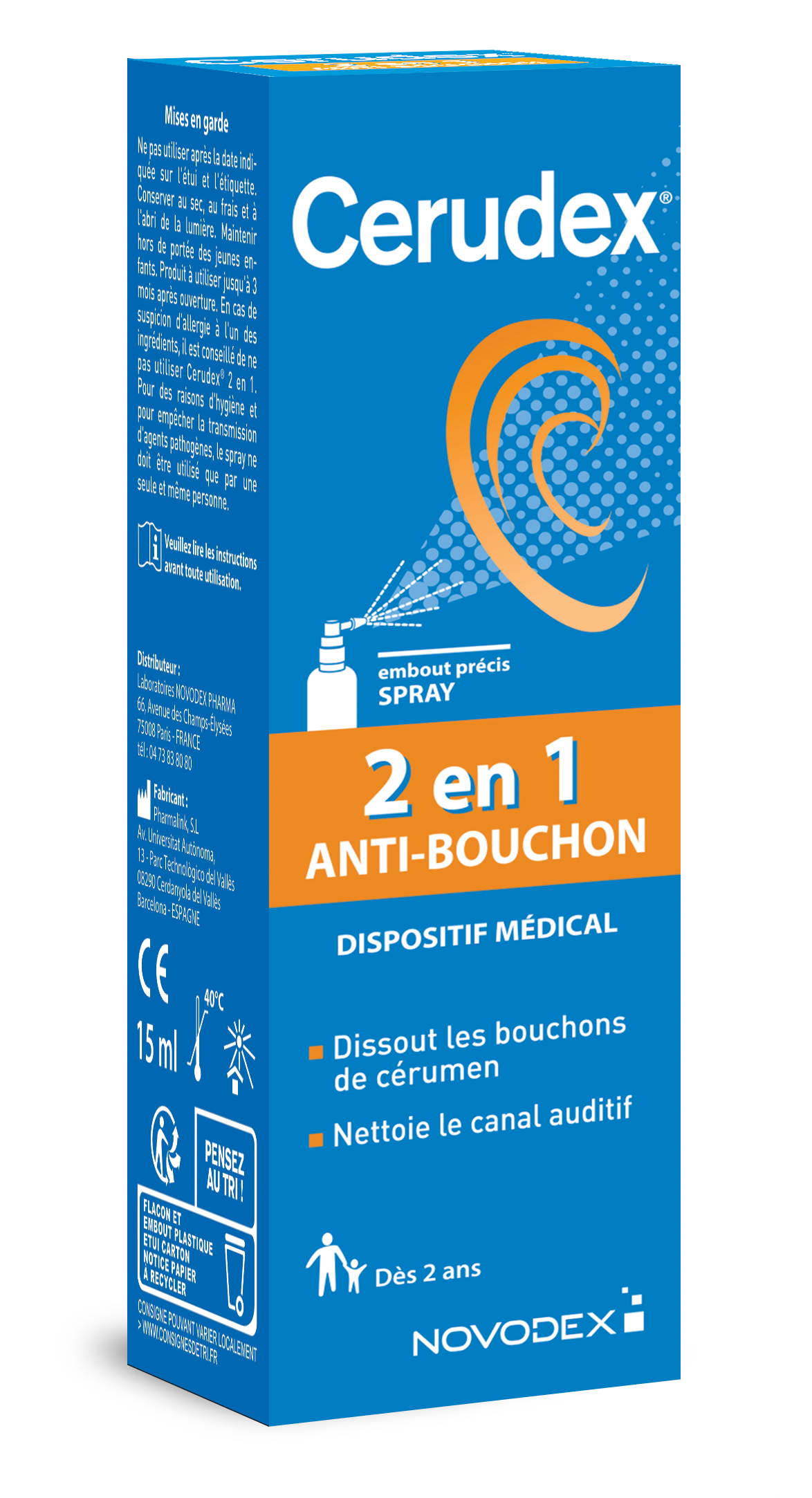 Cerudex 2 En 1 Anti-Bouchon Spray 15ml