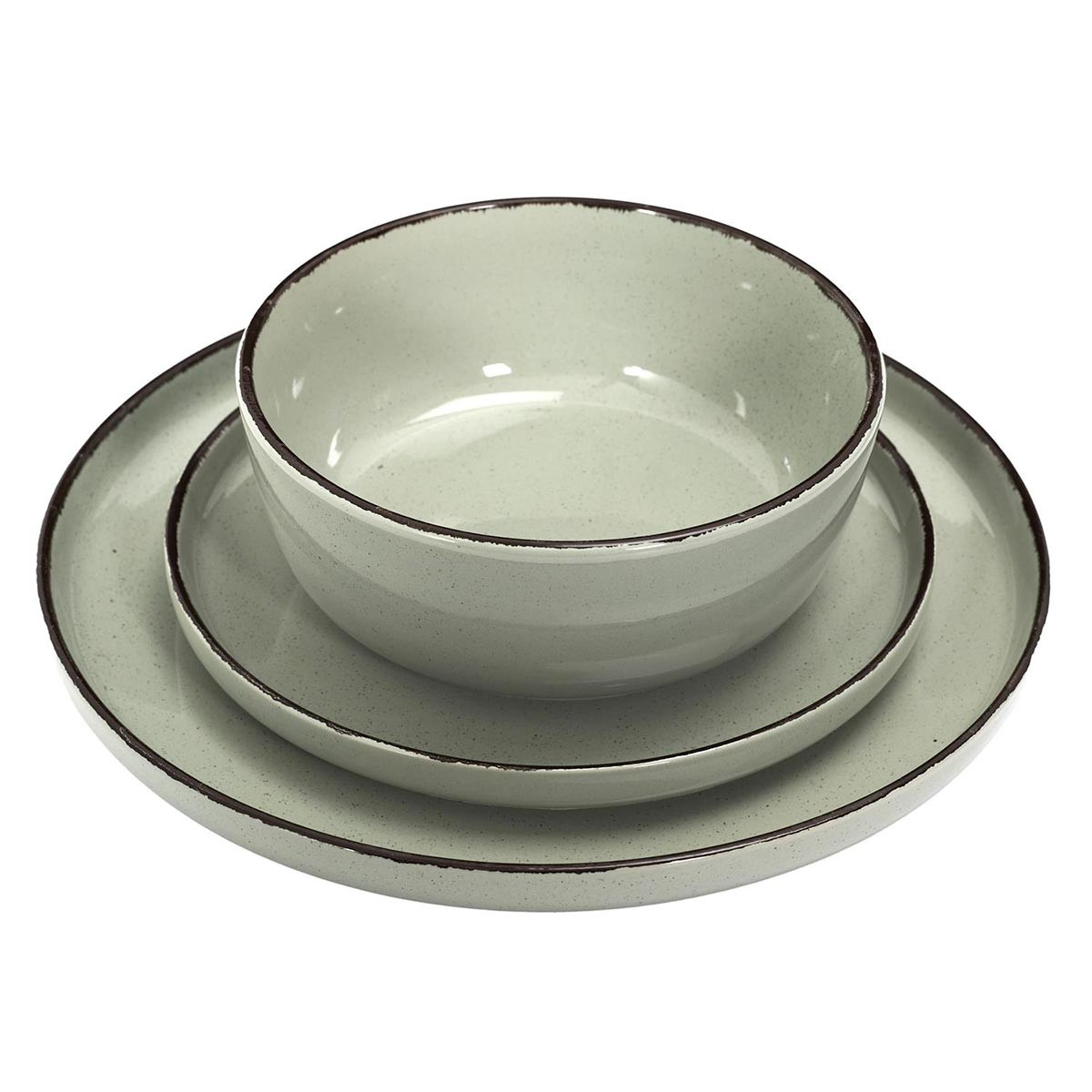 Service de Table 18 Pièces White Floral 26cm Blanc - Paris Living