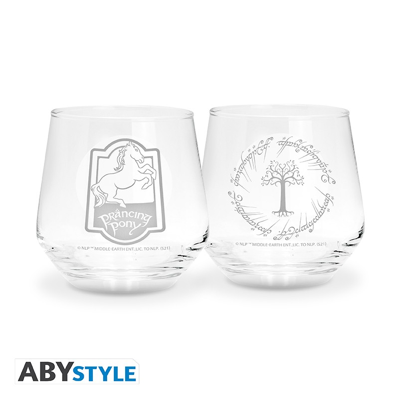 Lord Of The Rings - Set De 2 Verres Poney Fringant & Arbre Gondor