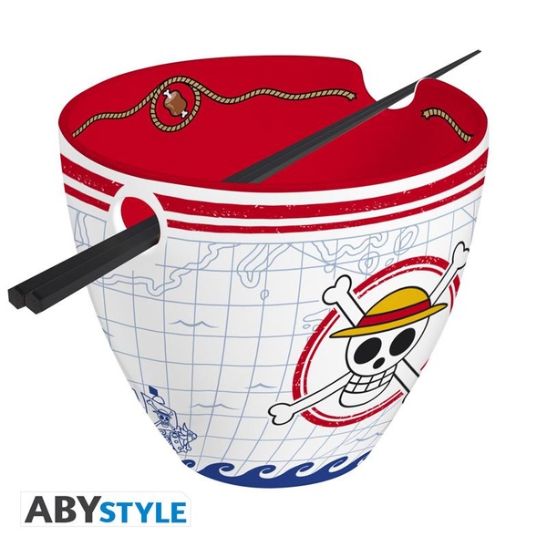 ONE PIECE Bol à ramen avec baguettes Monkey D. Luffy