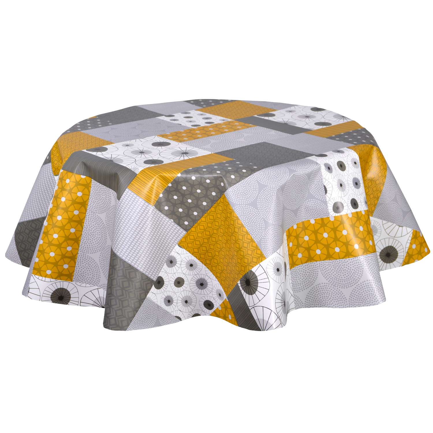 Nappe En Toile Cirée 160 Cm - Motif Feuilles, Multicolore, Lavable, Neuve Avec étiquettes