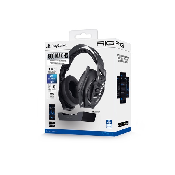 Casque gaming sans fil double connectivité et base de charge Plantronics RIG 900 Max HS pour PS5 Nintendo Switch et PC