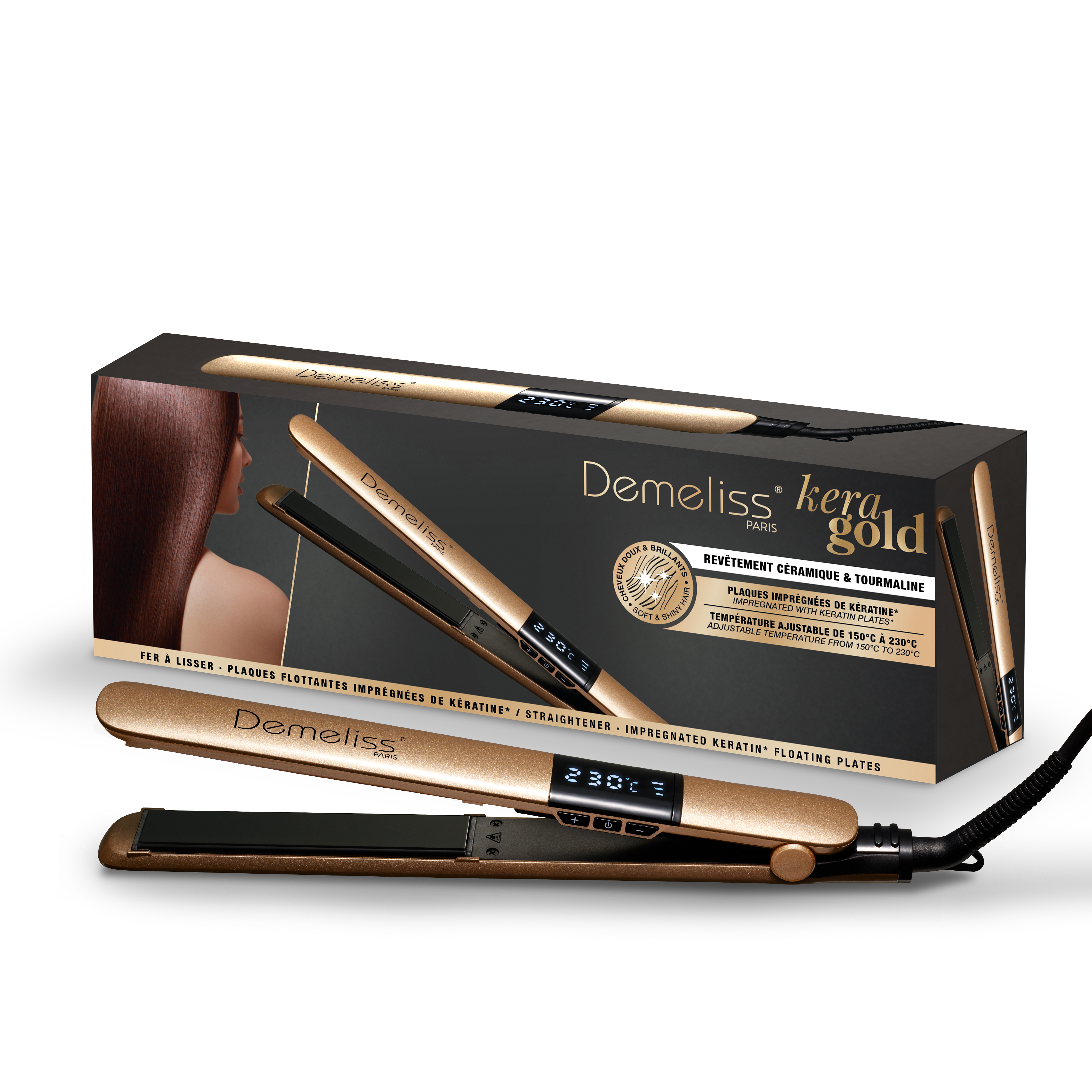 Lisseur Demeliss Kera Gold Plaques Fines 25 Mm