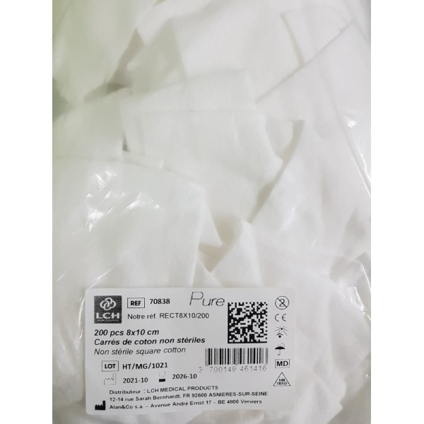 Coton rectangulaires 8 x 10cm