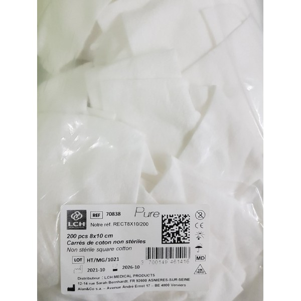 Coton rectangulaires 8 x 10cm