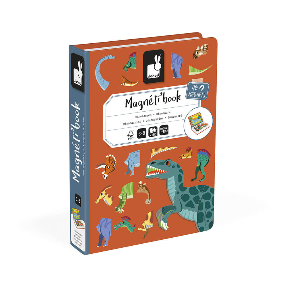 Magnéti'Book Dinosaures - Jeu Educatif et Magnétique - 40 Magnets et 1