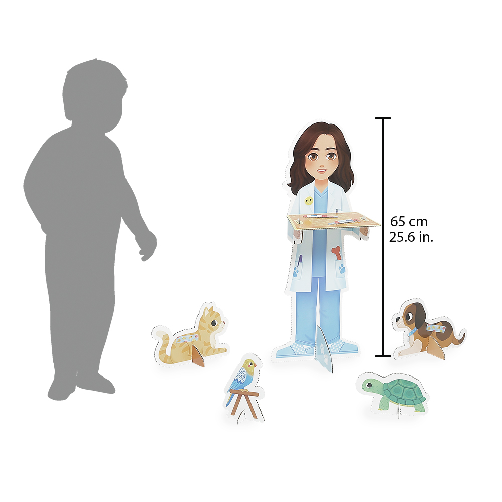 Janod Un Jour… À L'École - Jeu D'Imitation 250 Accessoires, 4 Élèves 65 Cm, Tableau, Cahiers - Dès 3 Ans FSC