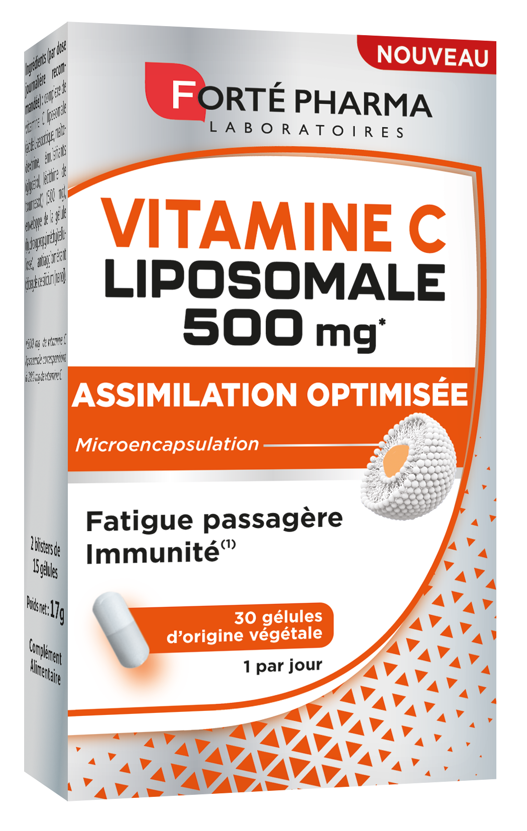 Forté Pharma – Vitamine C Liposomale 500 mg | Complément Alimentaire Défenses immunitaires & Anti fatigue Assimilation optimale Gélules végétales Dès | 30 gélules 1jour - vue 3