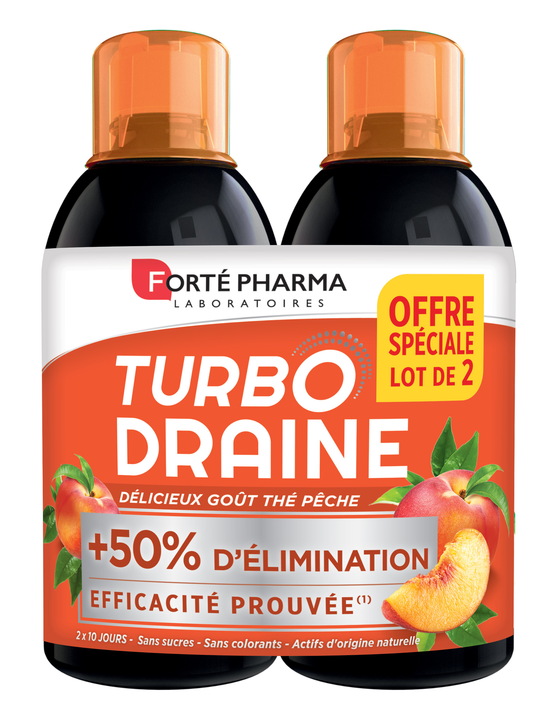 Boisson Turbo Draine Thé Forte Pharma Les 2 Flacons De 500 Ml - vue 2