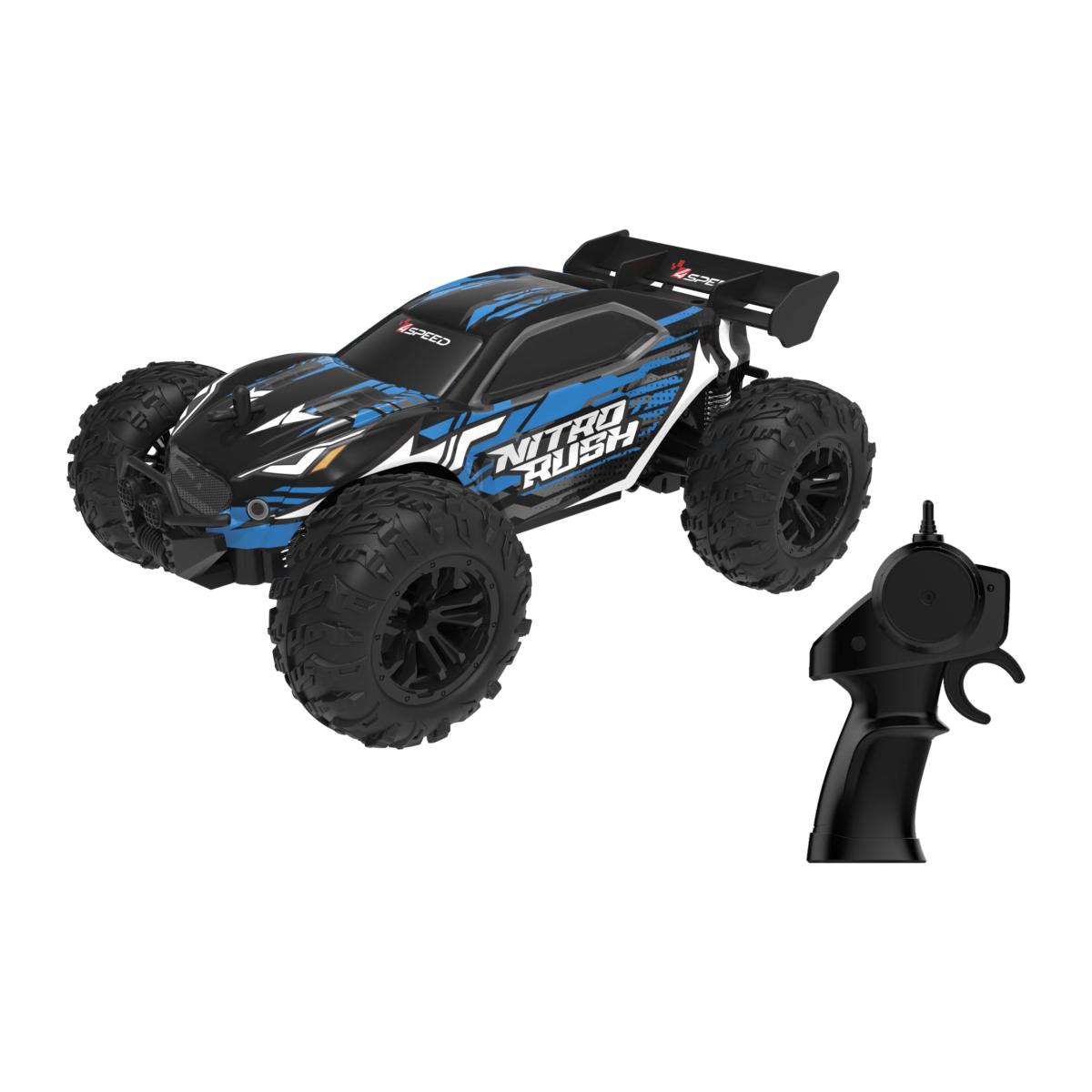 Silverlit Voiture radiocommandée - 4SPEED - Nitro Rush - Echelle 1/18 - 24 GHz - Tout-terrain - Batterie rechargeable - 10 km/h - Dès 5 ans