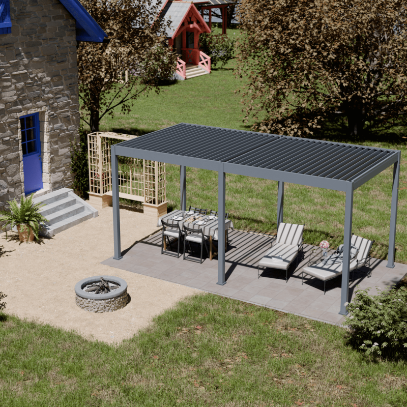 Ombréa Pergola bioclimatique motorisée 3x6M autoportante