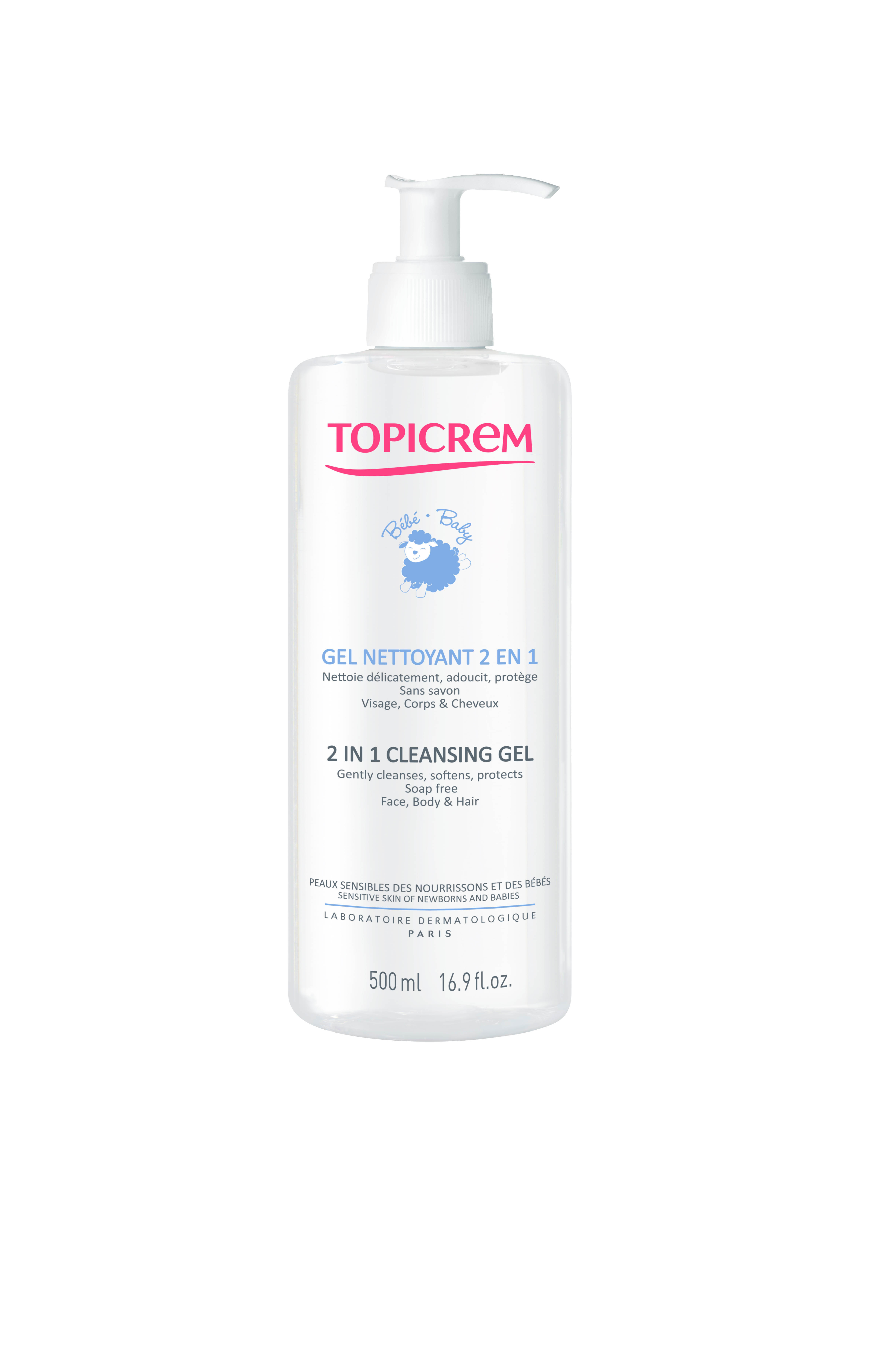 Topicrem bébé gel nettoyant 2en1 500ml